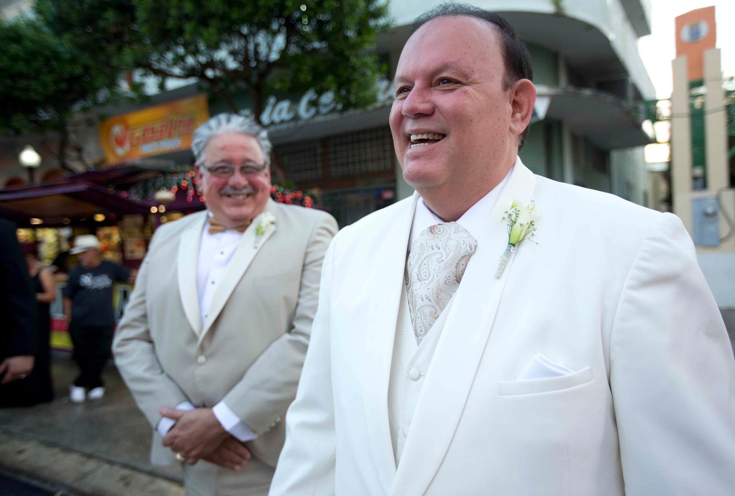 Acevedo y Muller durante la boda celebrada en Mayagüez. 