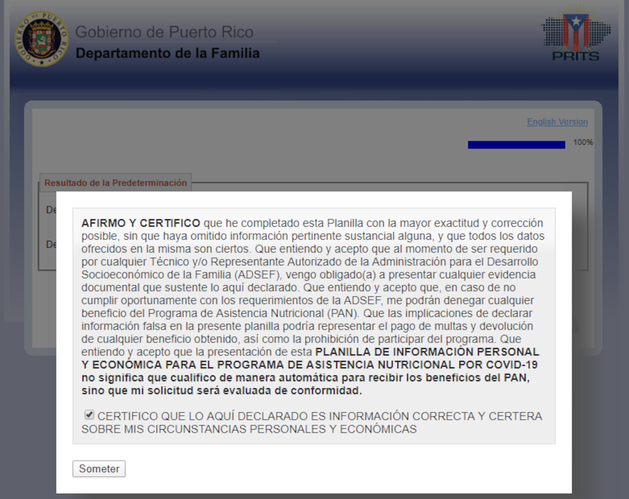 Portal de la Administración para el Desarrollo Socioeconómico.