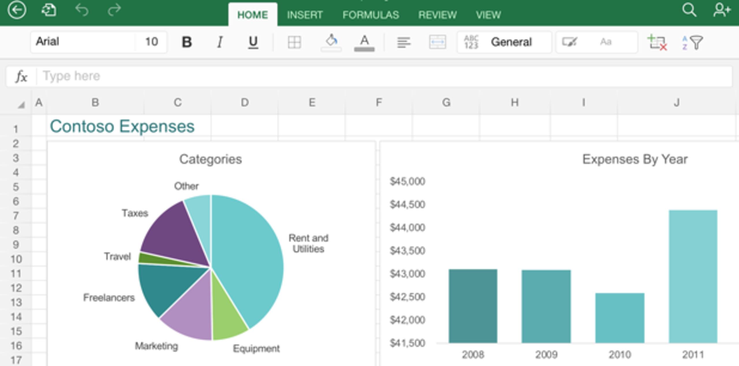 Imagen de la versión iPad del app de Excel. (AP)