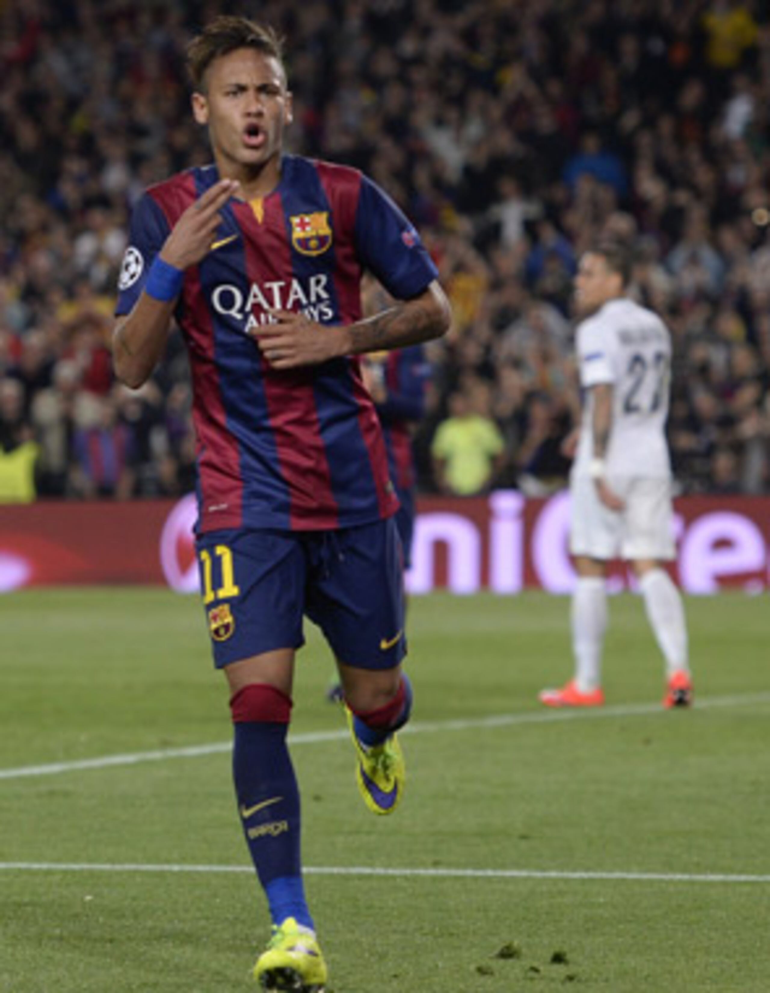 El brasileño Neymar anotó dos goles a los 14 y 34 minutos. (AP /Manu Fernandez)