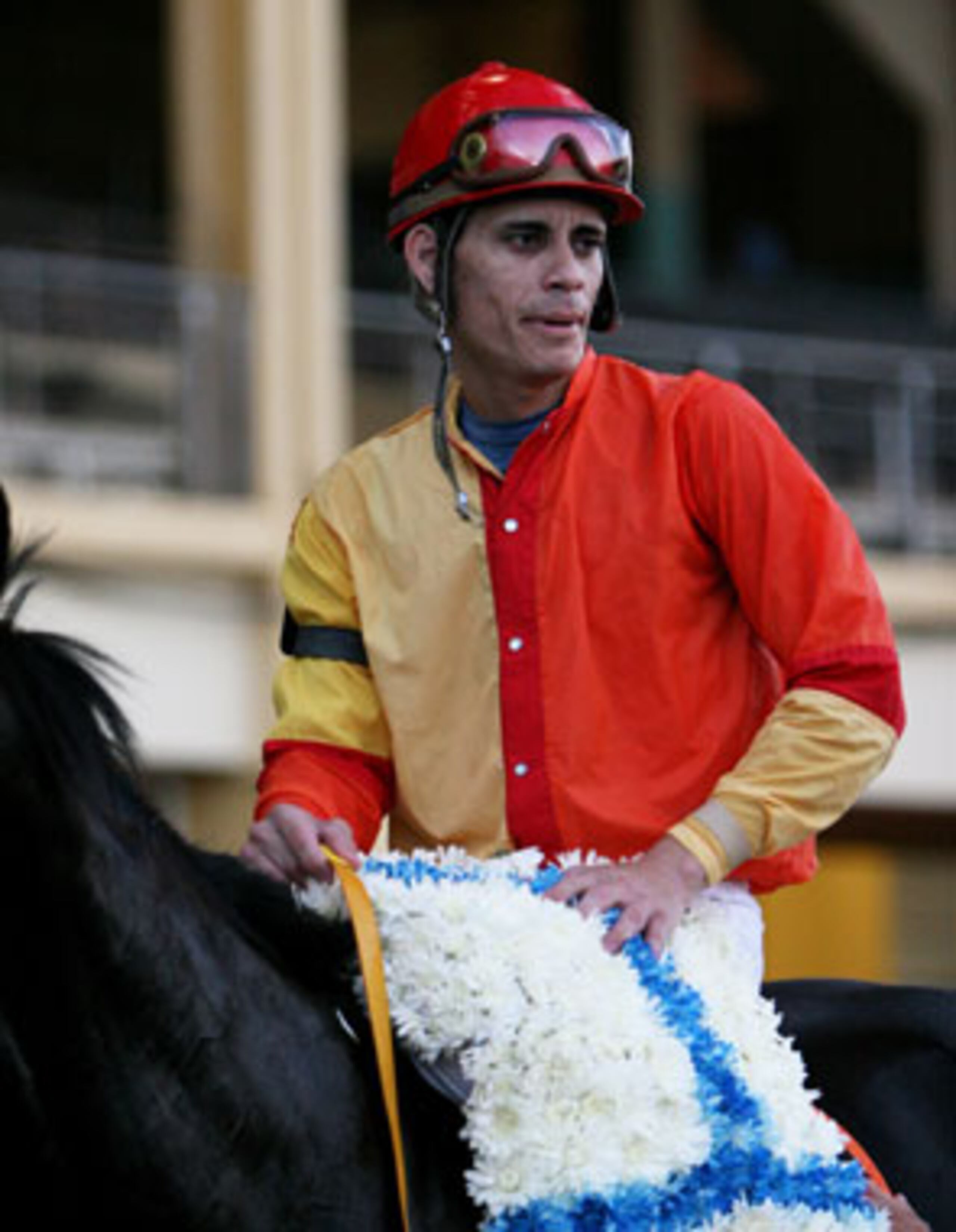 El jinete Edwin Castro montará a Power Lady en la séptima carrera. (Josian E. Bruno / Especial El Nuevo Día)
