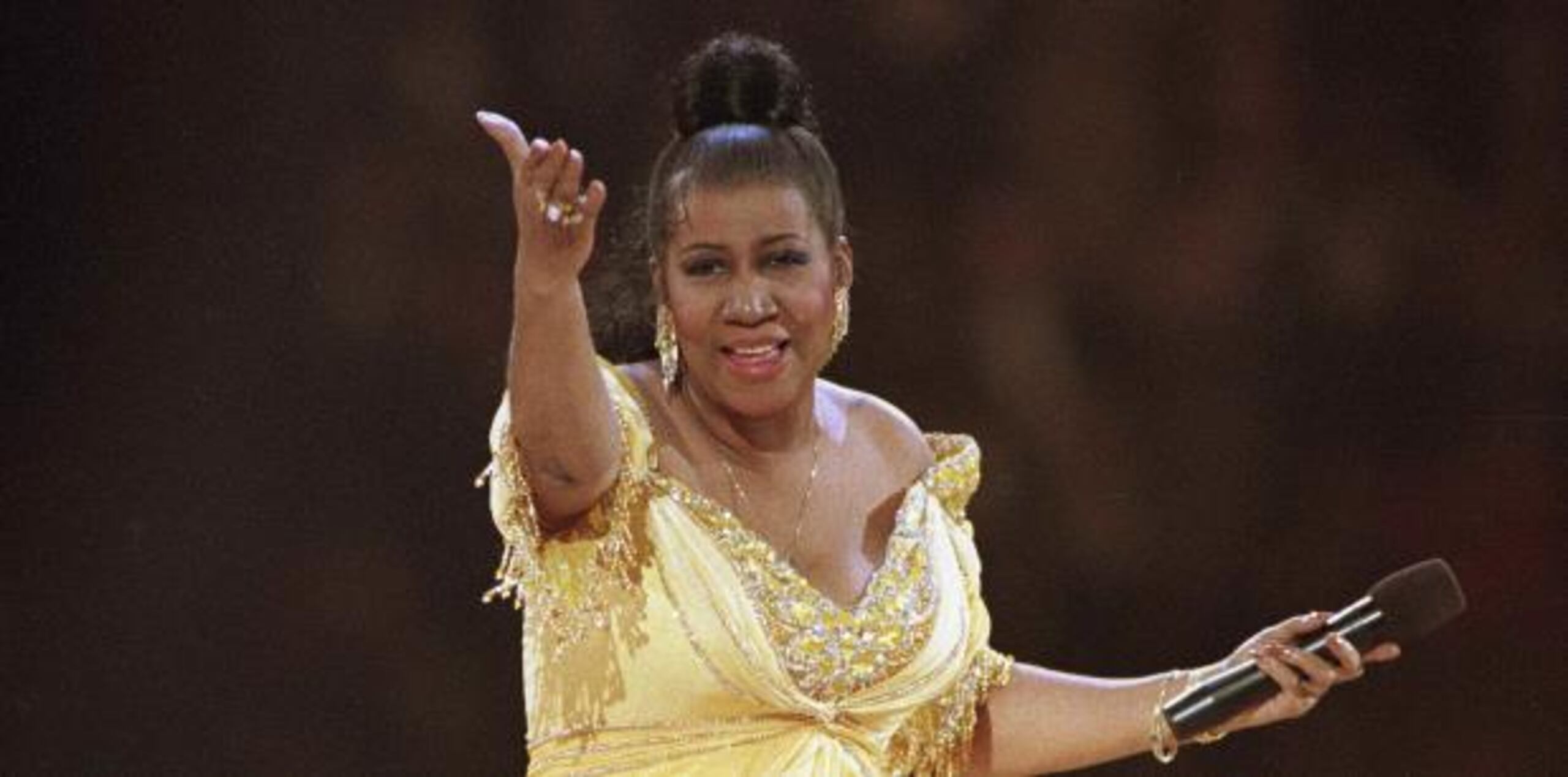 Aretha Franklin en la gala inaugural del presidente Bill Clinton en Washington, D.C., el 19 de enero de 1993. (AP)