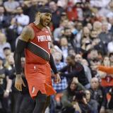 Canastazo de Carmelo Anthony le da triunfo a los Blazers sobre Raptors