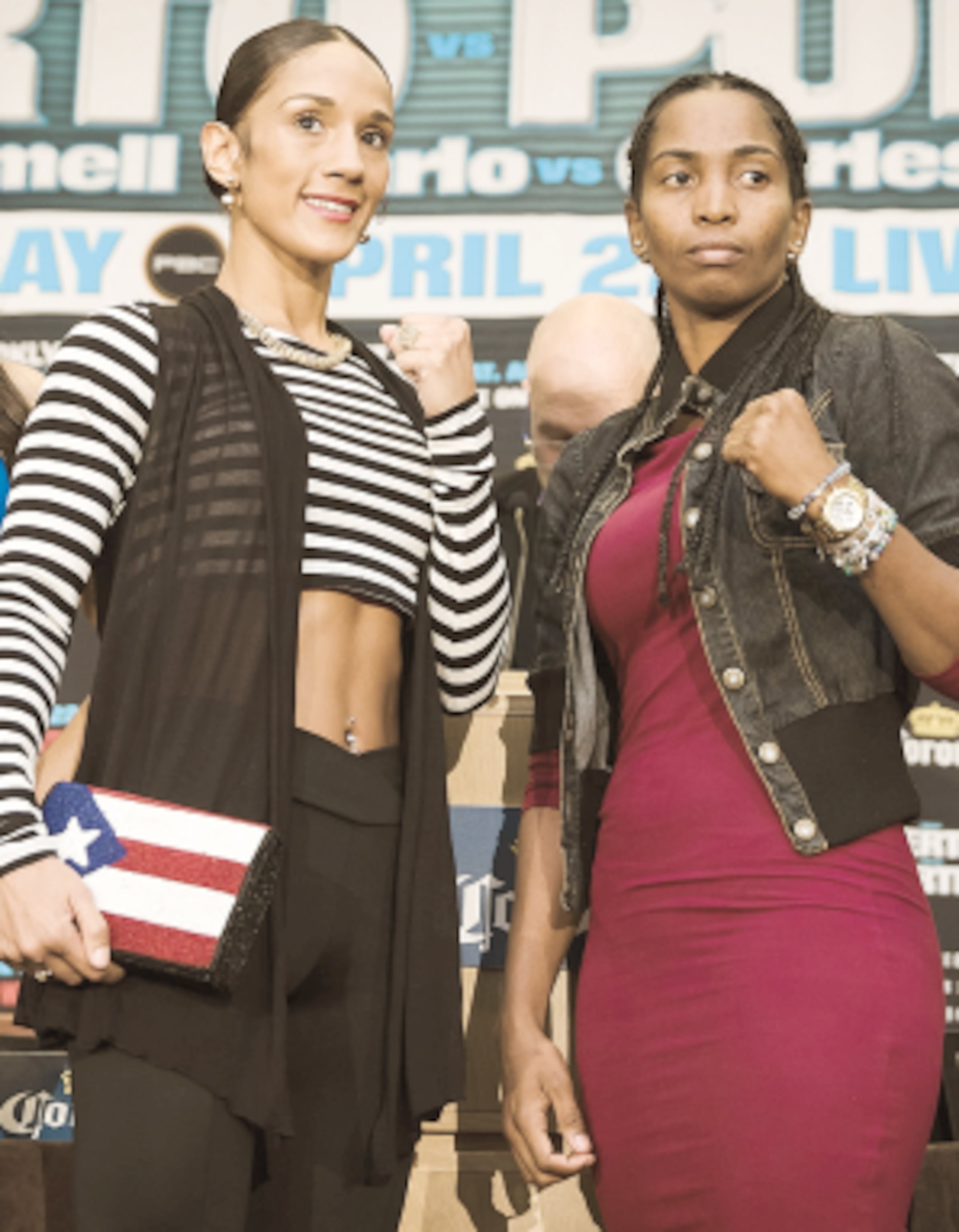 Amanda Serrano (izquierda) disputará con Dahiana Santana el cinturón de la Organización Mundial de Boxeo (OMB), versión de las 118 libras. (Amanda Westcott / SHOWTIME)