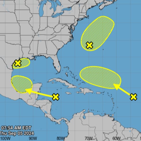 Hay cinco zonas de sospecha ciclónica en el Atlántico