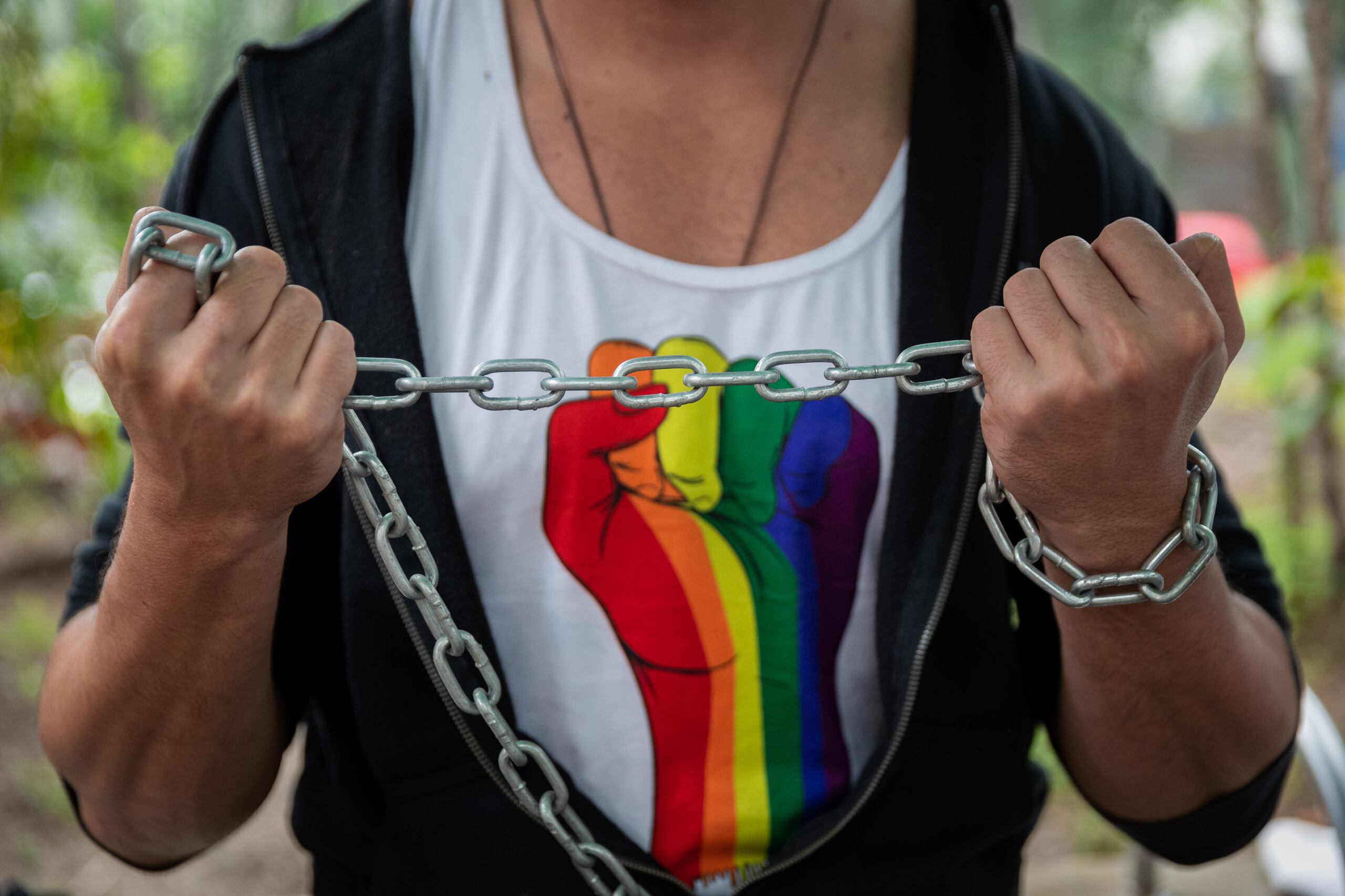 Vista de una manifestación de activistas LGBTI, en una fotografía de archivo. EFE/Rayner Peña R
