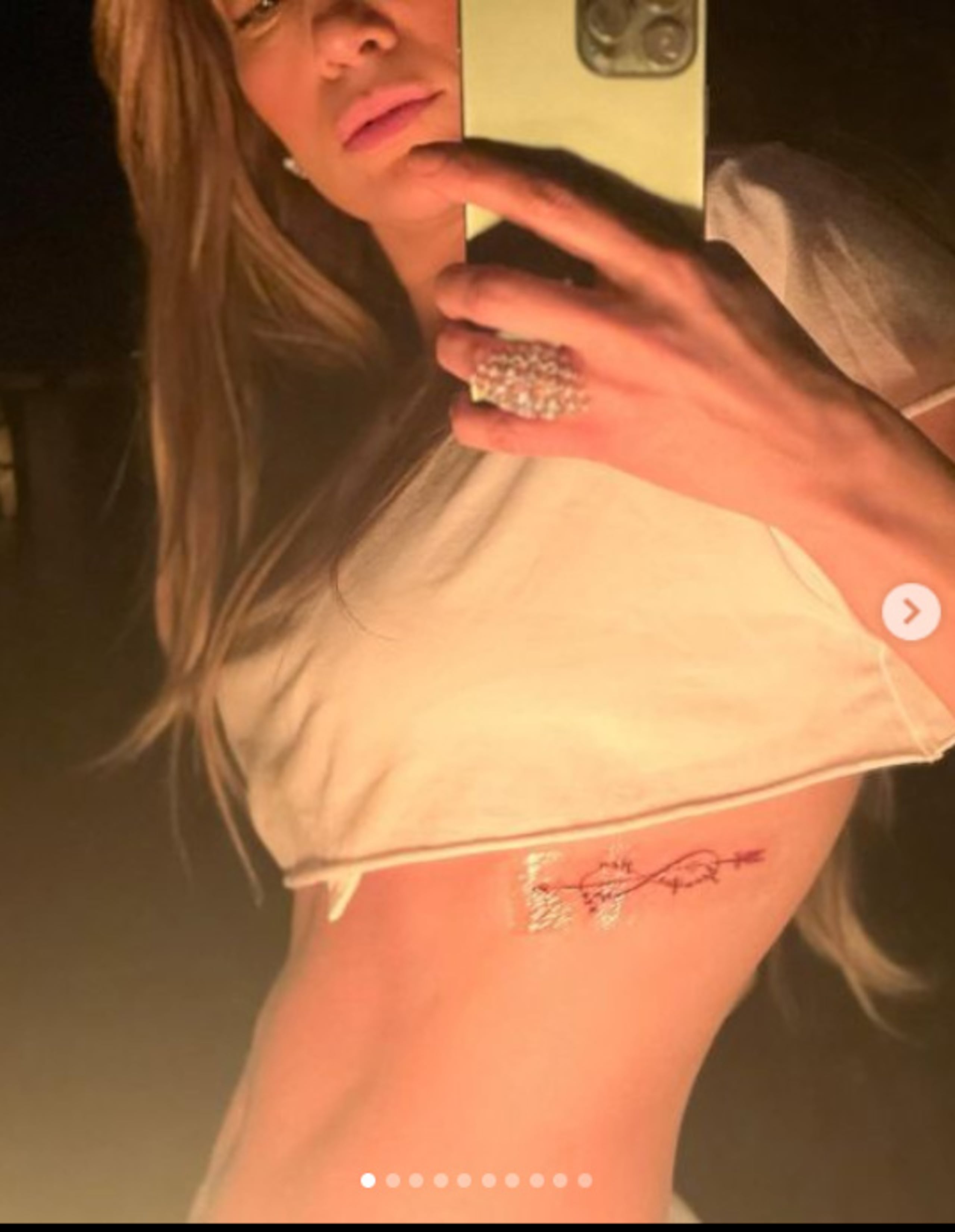 Jennifer López, tatuaje, Captura de Instagram