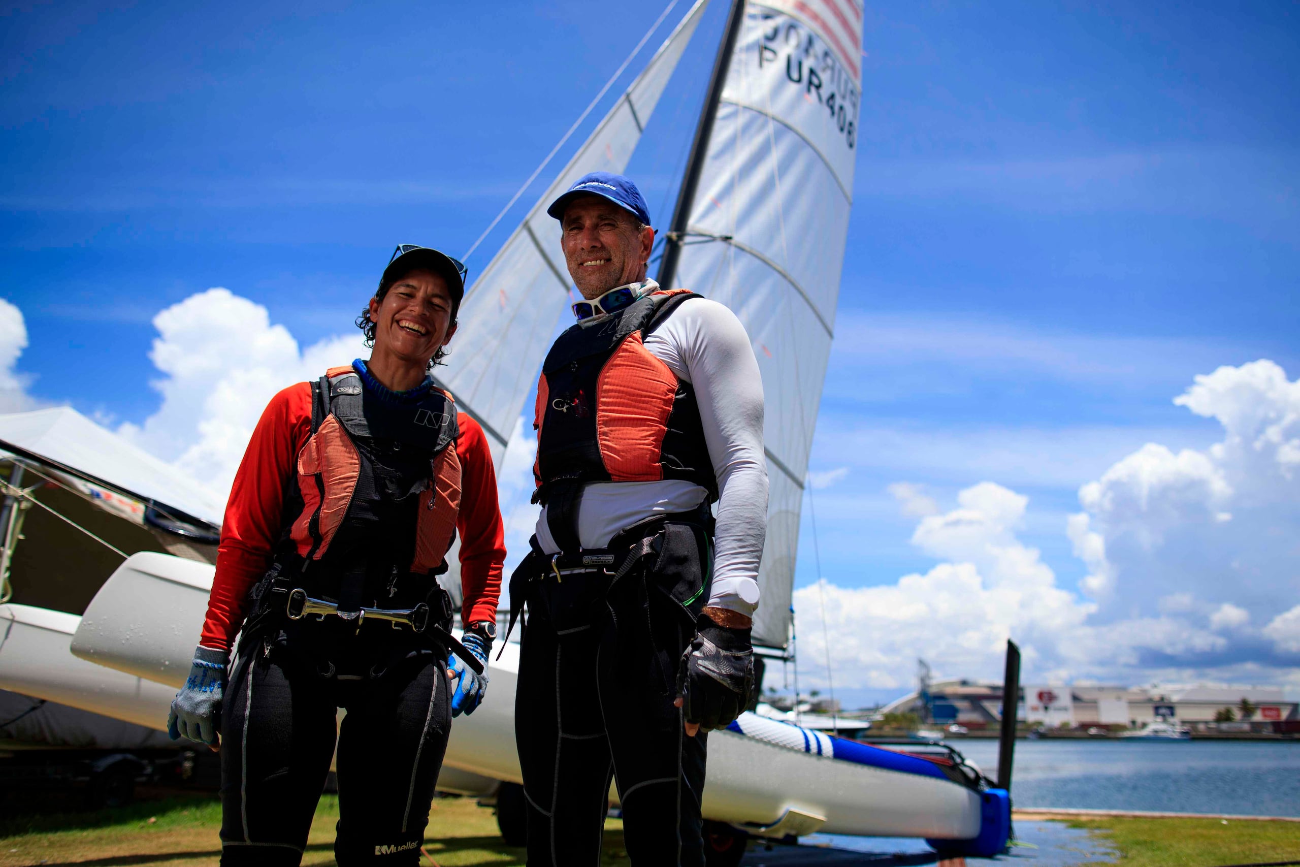 Gretchen Ortiz y Enrique “Quique” Figueroa compartieron con El Nuevo Día tras una sesión de practica en el Club Náutico de San Juan. (tonito.zayas@gfrmedia.com)