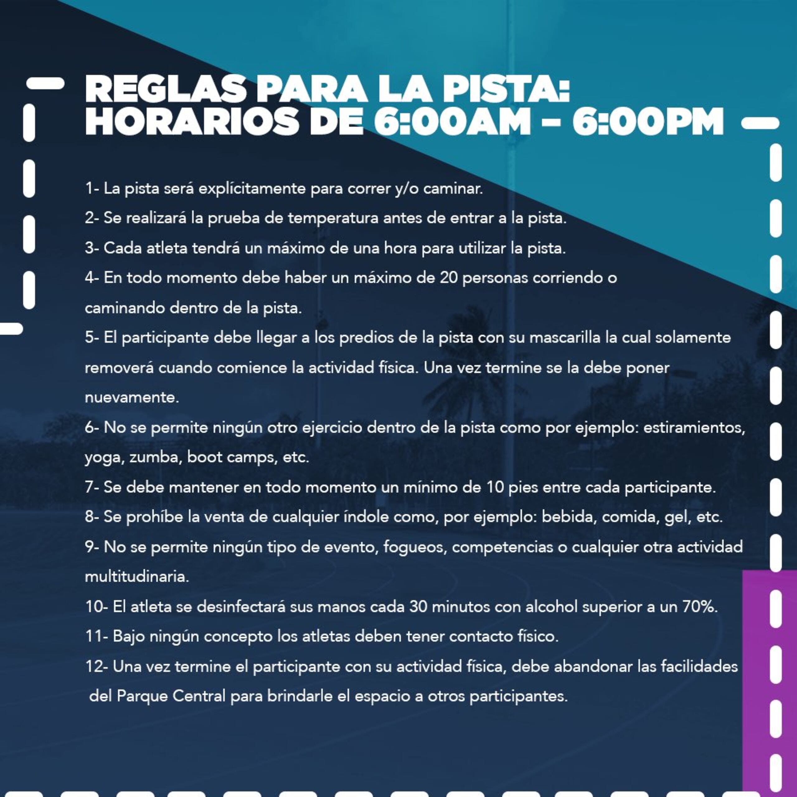 Reglas del Parque Central de San Juan.