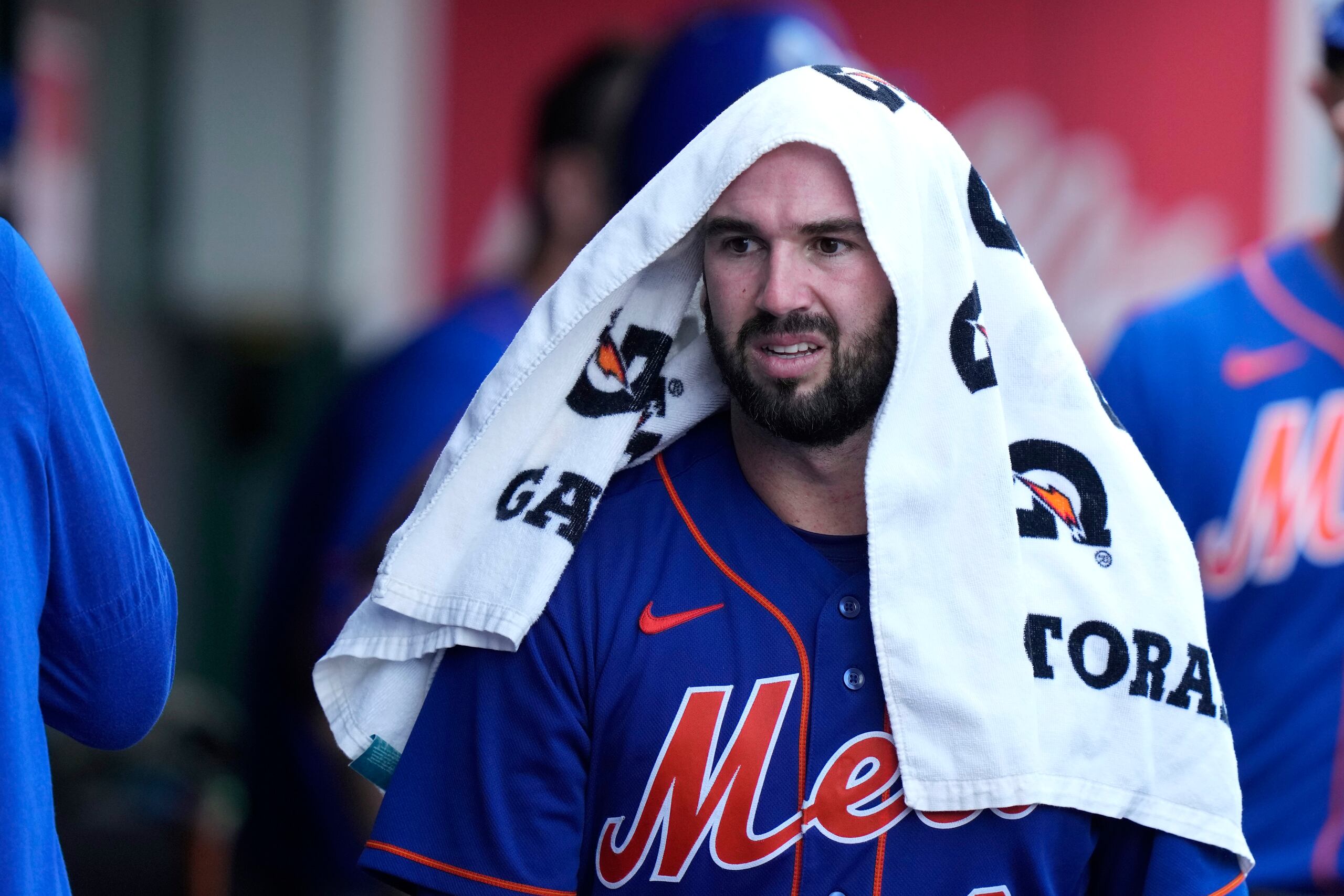 El receptor Tomás Nido, de los Mets de Nueva York, aparece en esta foto de archivo durante un juego de pretemporada ante los Marlins de Miami.