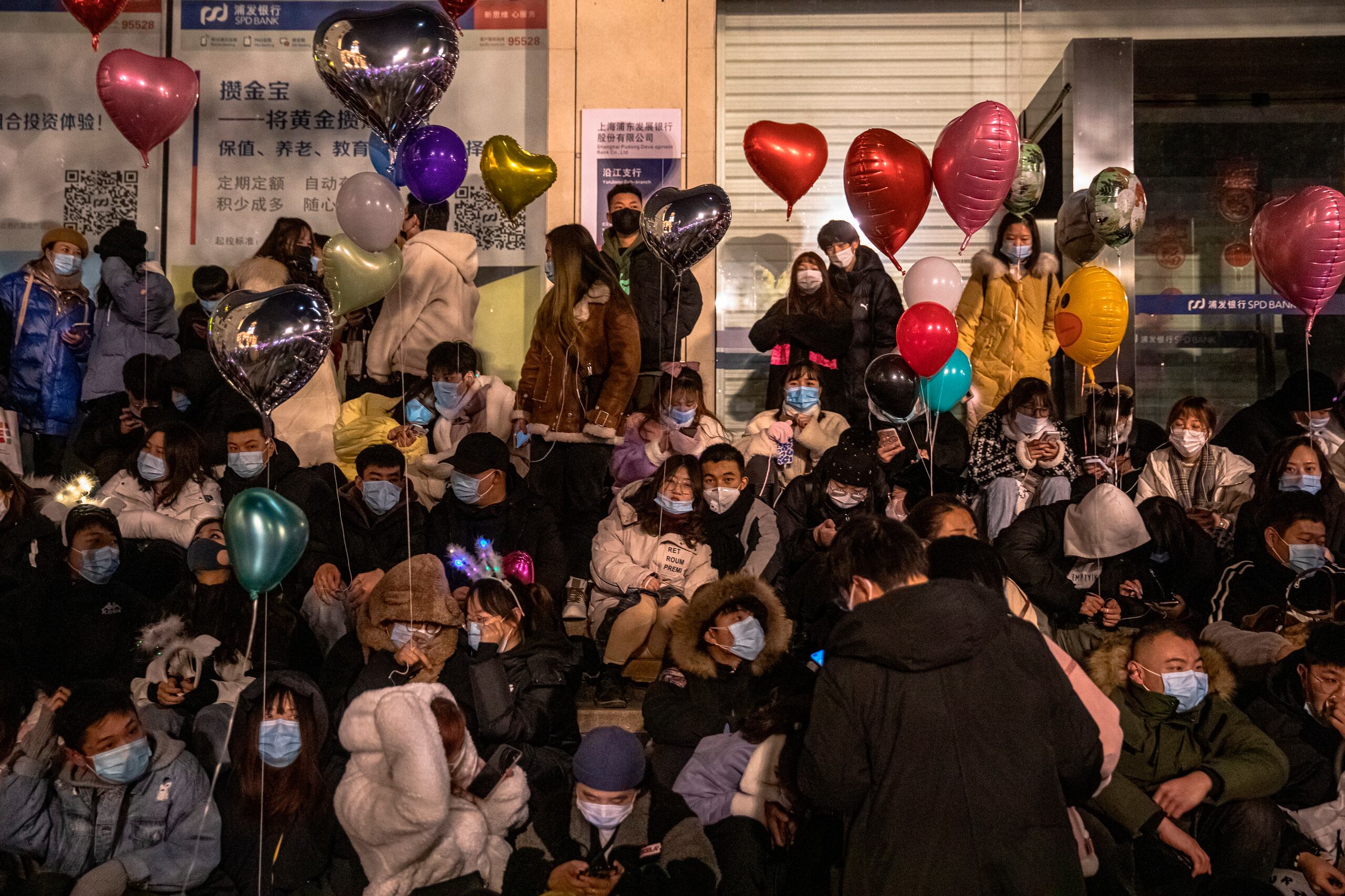 Celebración de Año Nuevo en Wuhan, China.