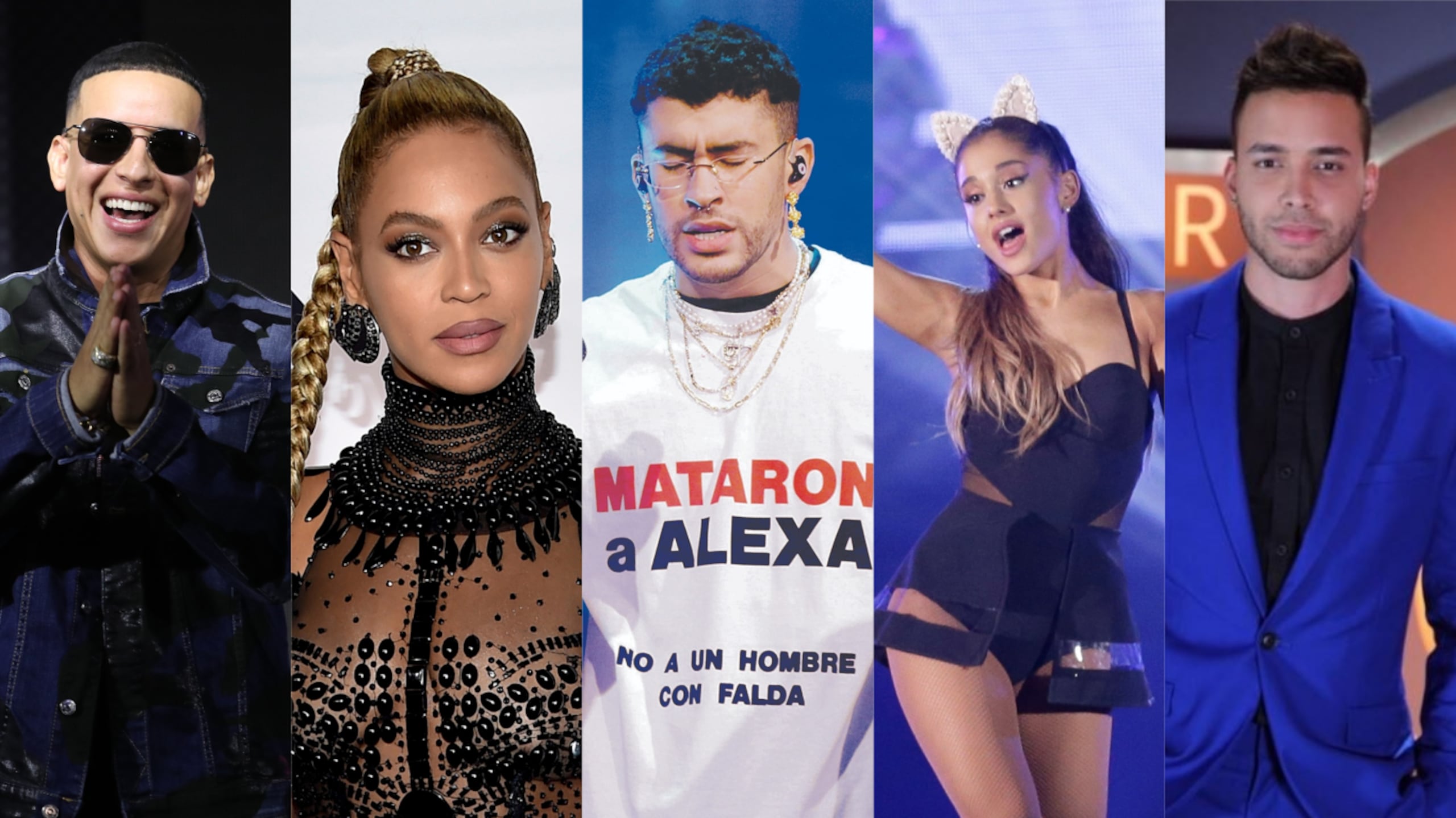 Daddy Yankee, Beyoncé, Bad Bunny, Ariana Grande y Prince Royce