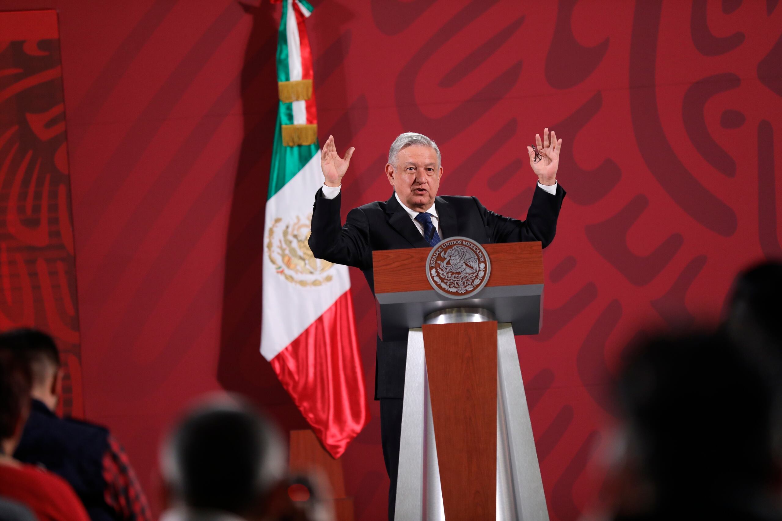 El presidente de México, Andrés Manuel López Obrador, habla durante su rueda de prensa matutina en Palacio Nacional, en Ciudad de México.