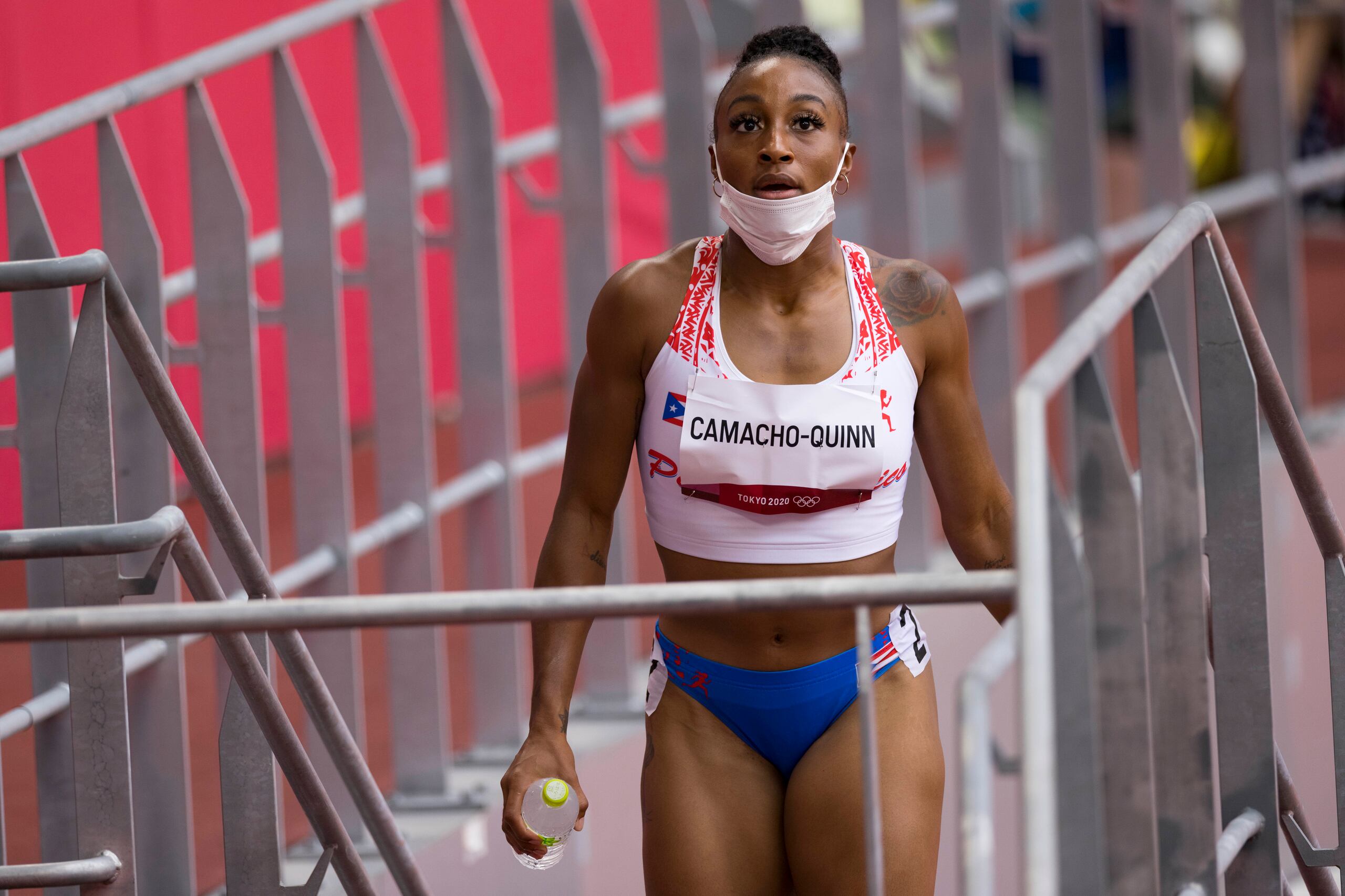 Jasmine Camacho-Quinn tuvo el mejor tiempo en la preliminar de los 100 metros con vallas entre todas las competidoras. Hizo 12.40 segundos.