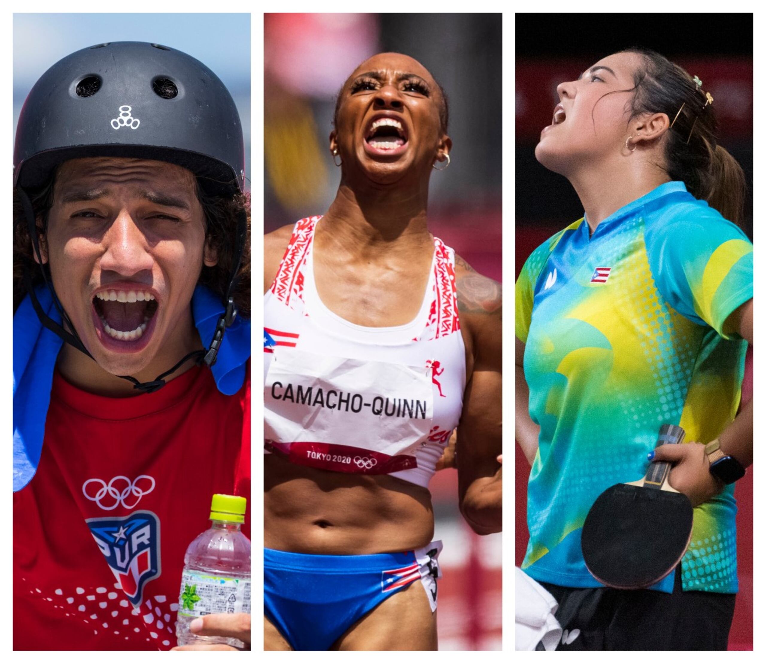 A la izquierda, Steven Piñeiro fue una de las principales figuras de la delegación de Puerto Rico en Tokio 2020 junto a la medallista de oro Jasmine Camacho Quinn y la tenismesista Adriana Díaz.