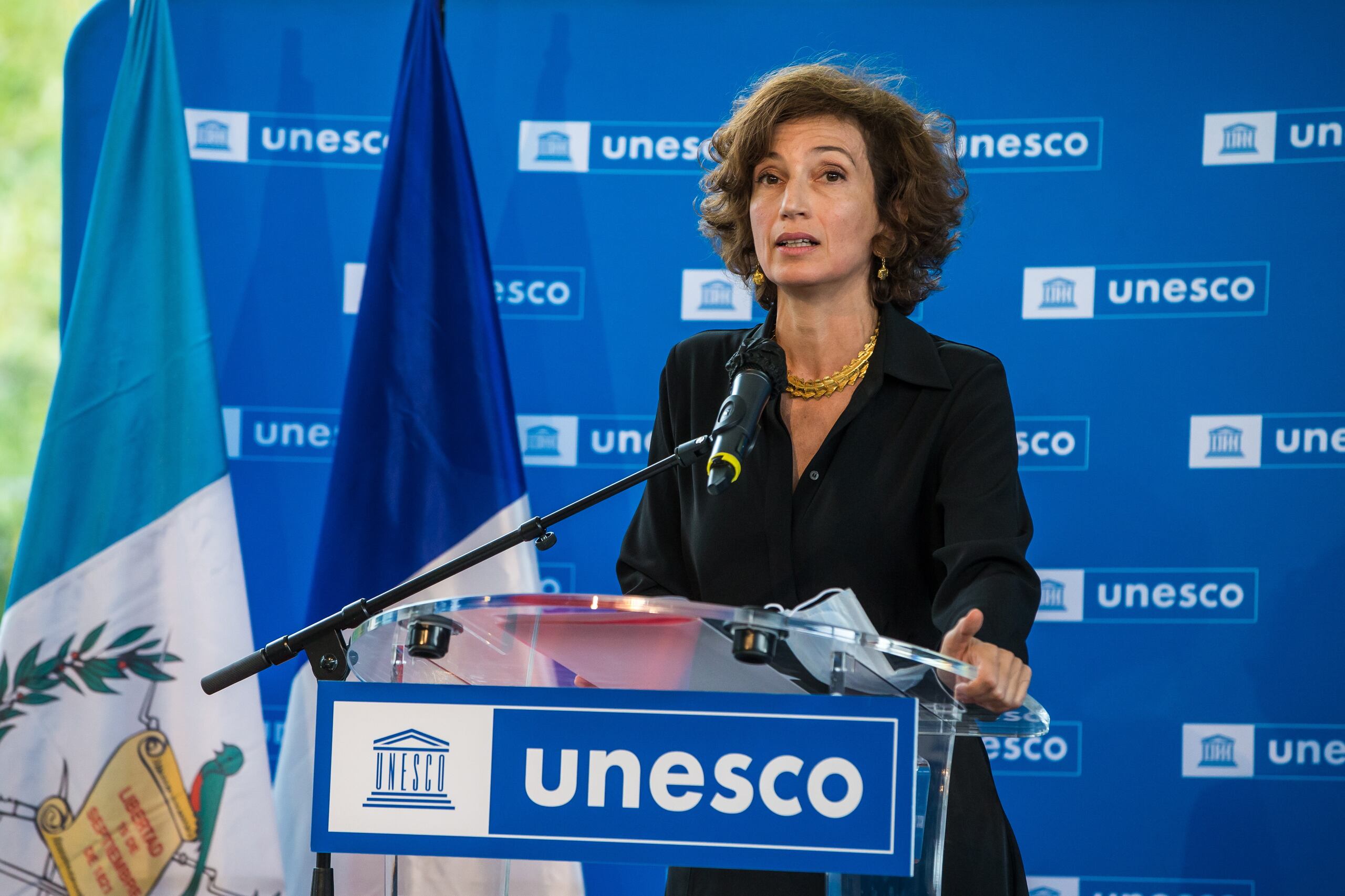 La directora general de la UNESCO, Audrey Azoulay. EFE/EPA/CHRISTOPHE PETIT TESSON