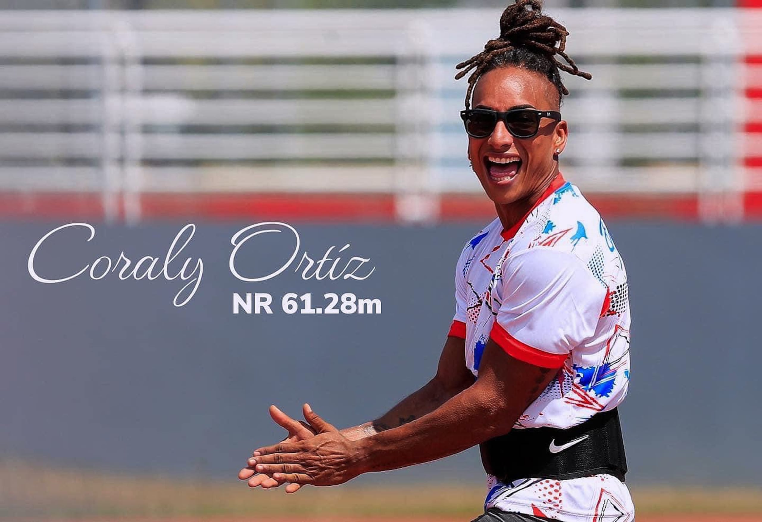 Esta foto de Coralys Ortiz fue antes a que reestableciera en 62.31  metros la marca nacional de jabalina durante su participación en el Campeonato Nacional en junio.