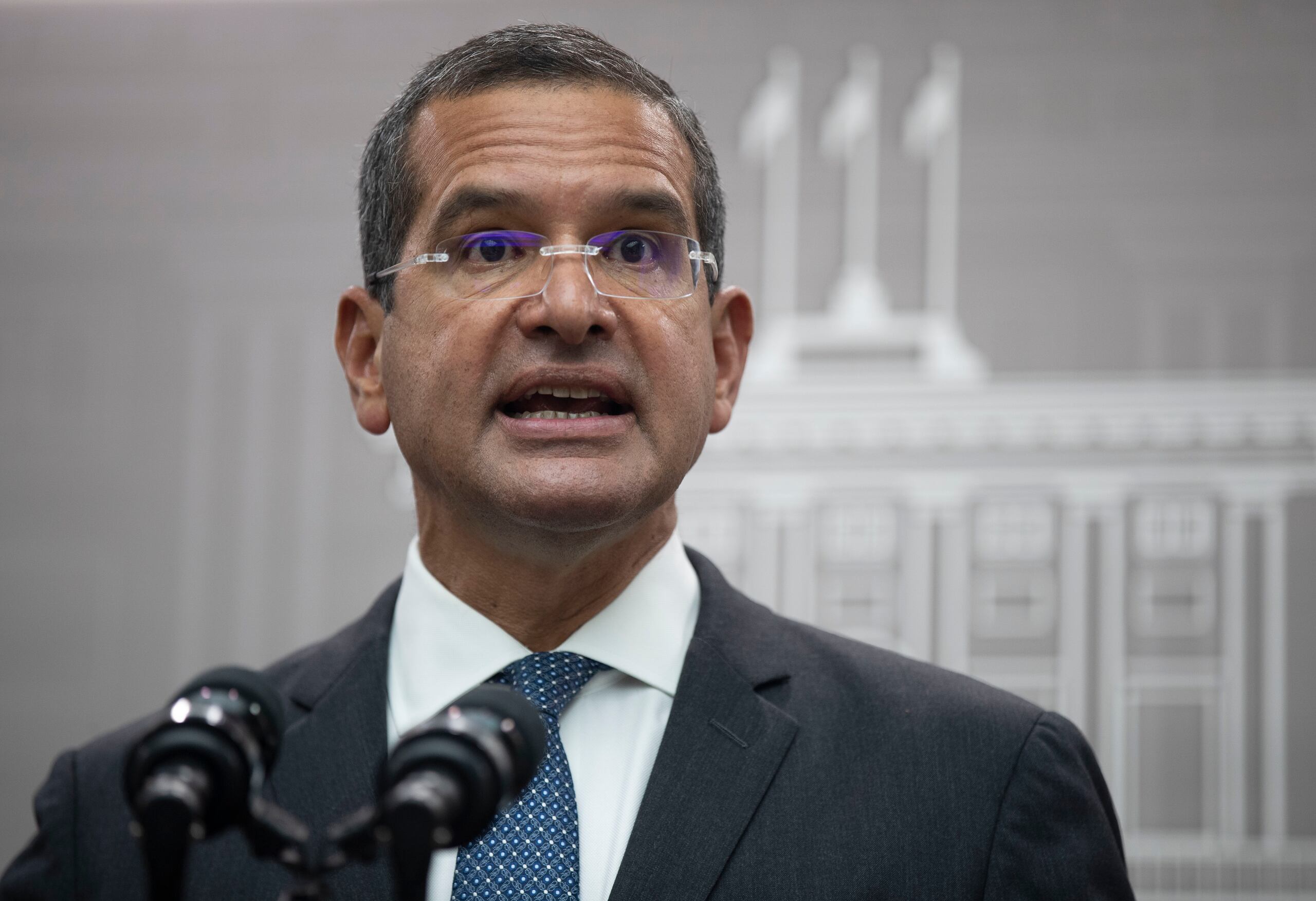 El gobernador Pedro Pierluisi durante una conferencia de prensa en La Fortaleza el 7 de septiembre del 2021.