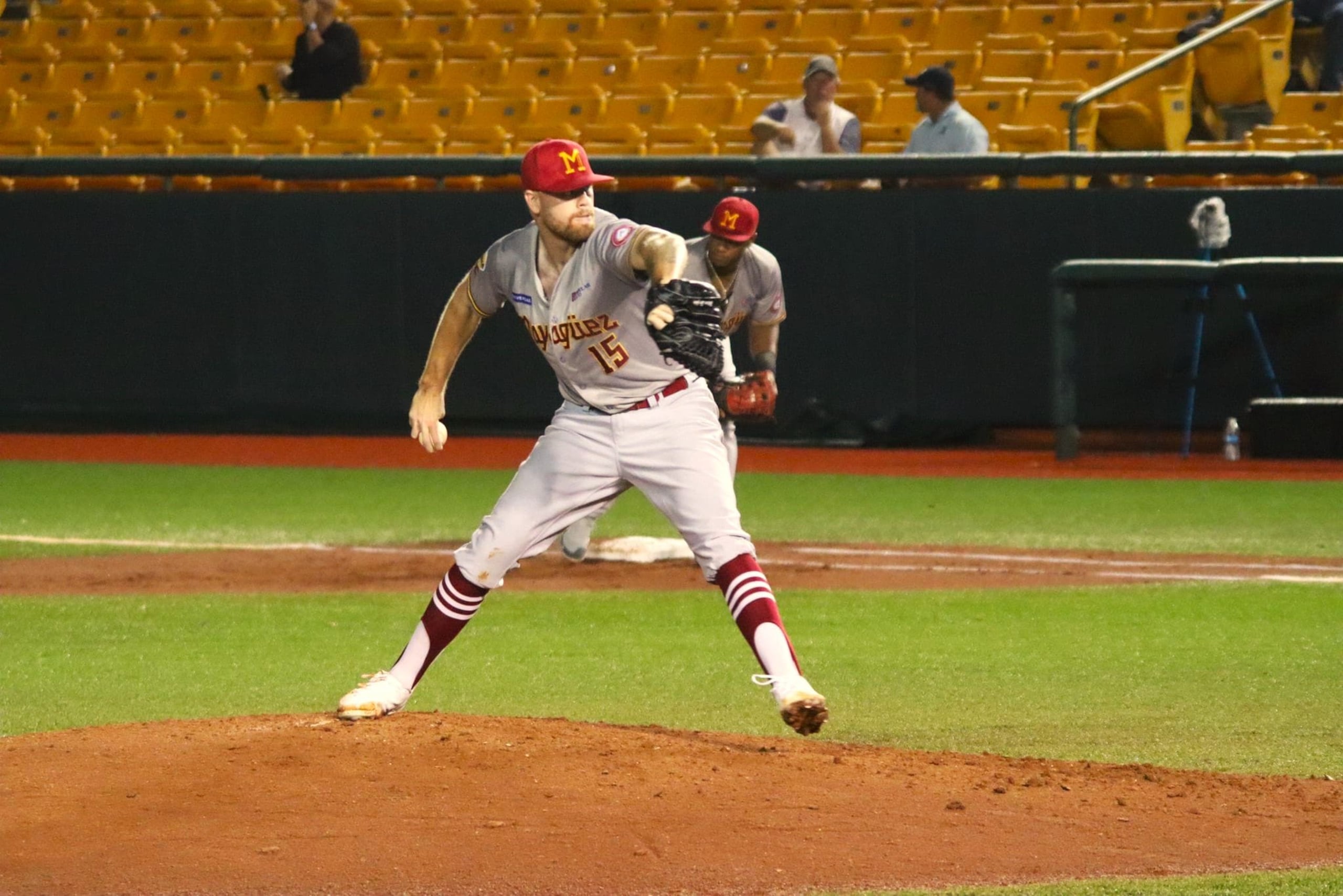 Braden Webb, de los Indios de Mayagüez, amarró los bates de los Gigantes de Carolina el martes.