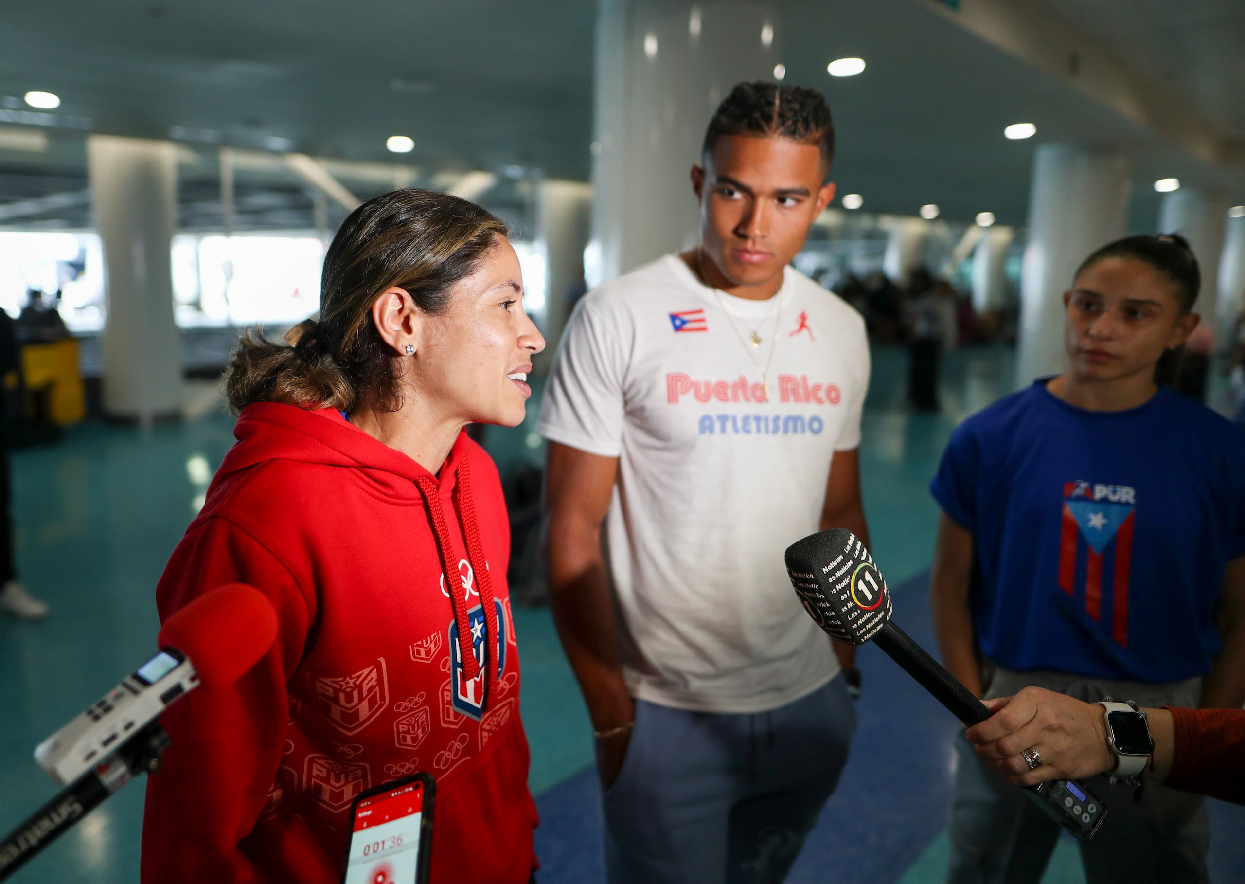 Desde la izquierda, Beverly Ramos Ayden Owens Delerme y Paola Vázquez aspiran a París 2024.