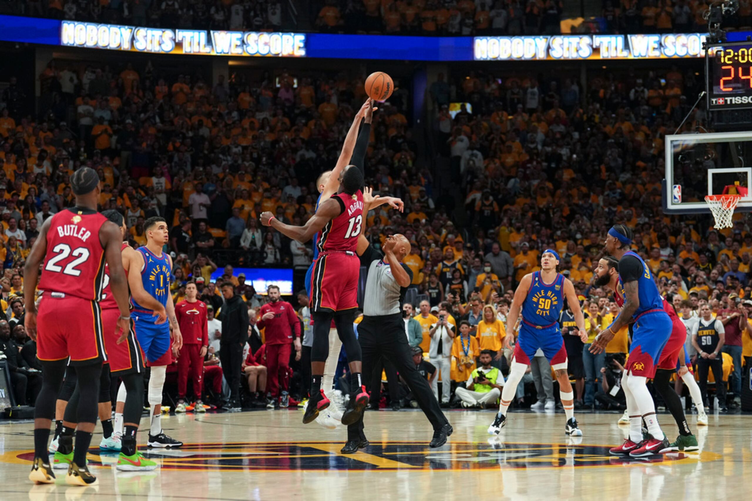 El segundo juego de la serie entre el Heat de Miami y los Nuggets de Denver será el domingo.