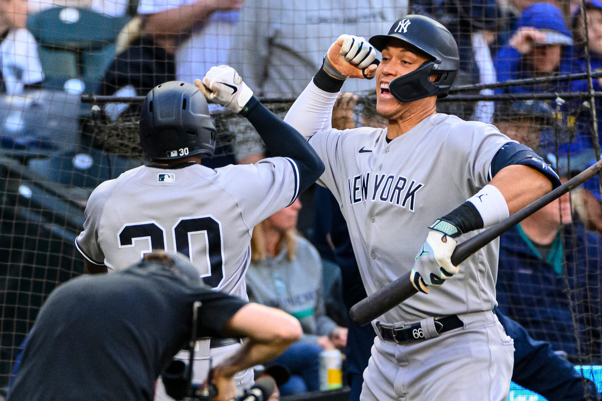 Aaron Judge batea un jonrón en cada 9.2 turnos al bate este año. 