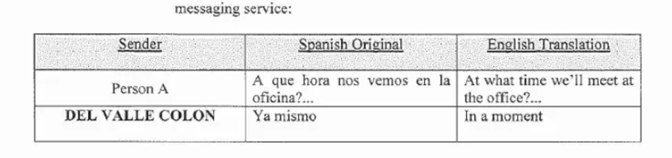 Parte de las conversaciones de Nelson del Valle que incluyeron las autoridades federales en su pliego acusatorio.