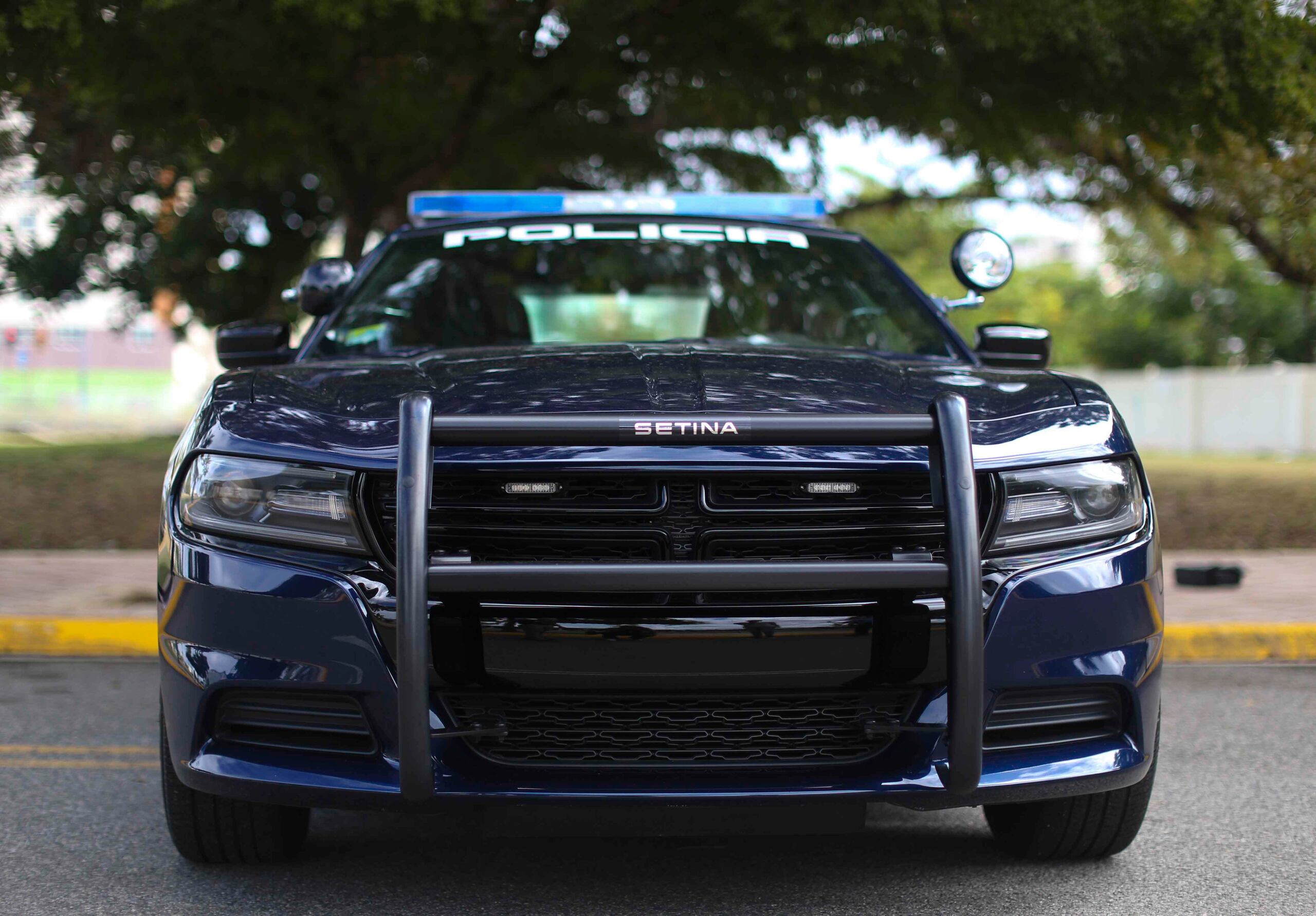 Los oficiales conducían en un vehículo oficial Dodge Charger. (GFR Media)