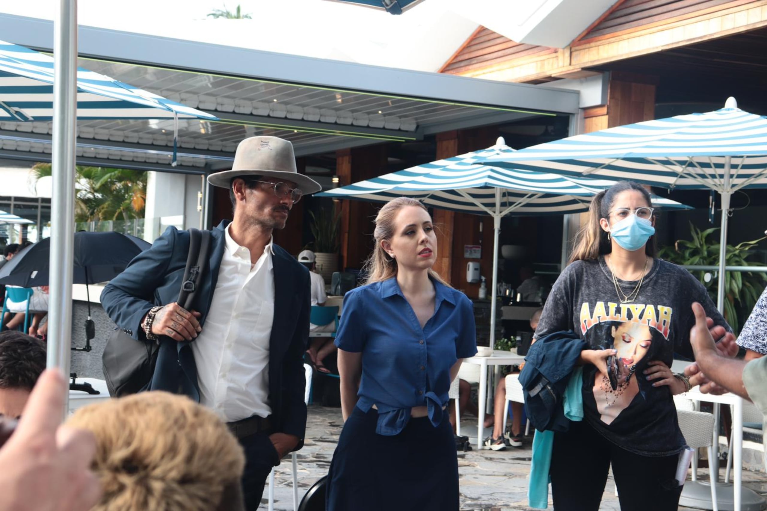 Draco Rosa y Tania Mamery durante la filmación de "The Bay".