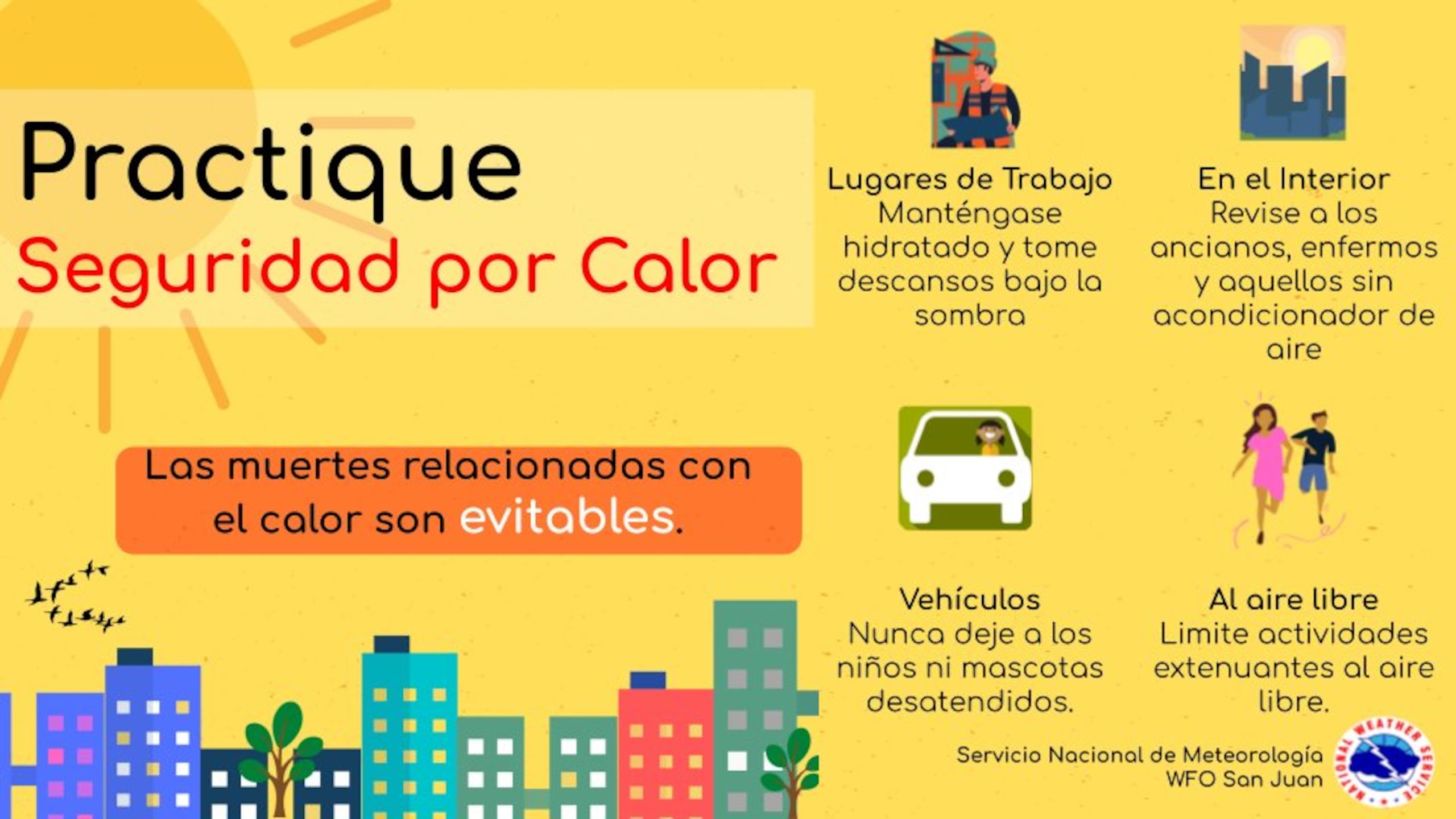 Recomendaciones del SNM en San Juan ante altos índices de calor.