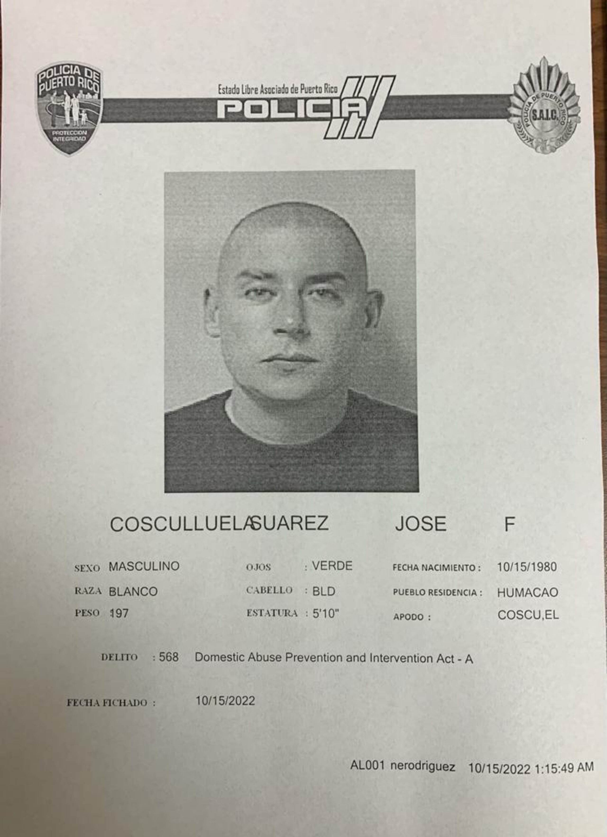 El juez Carlos Capó le impuso al cantante urbano Cosculluela una fianza global de $240,000.