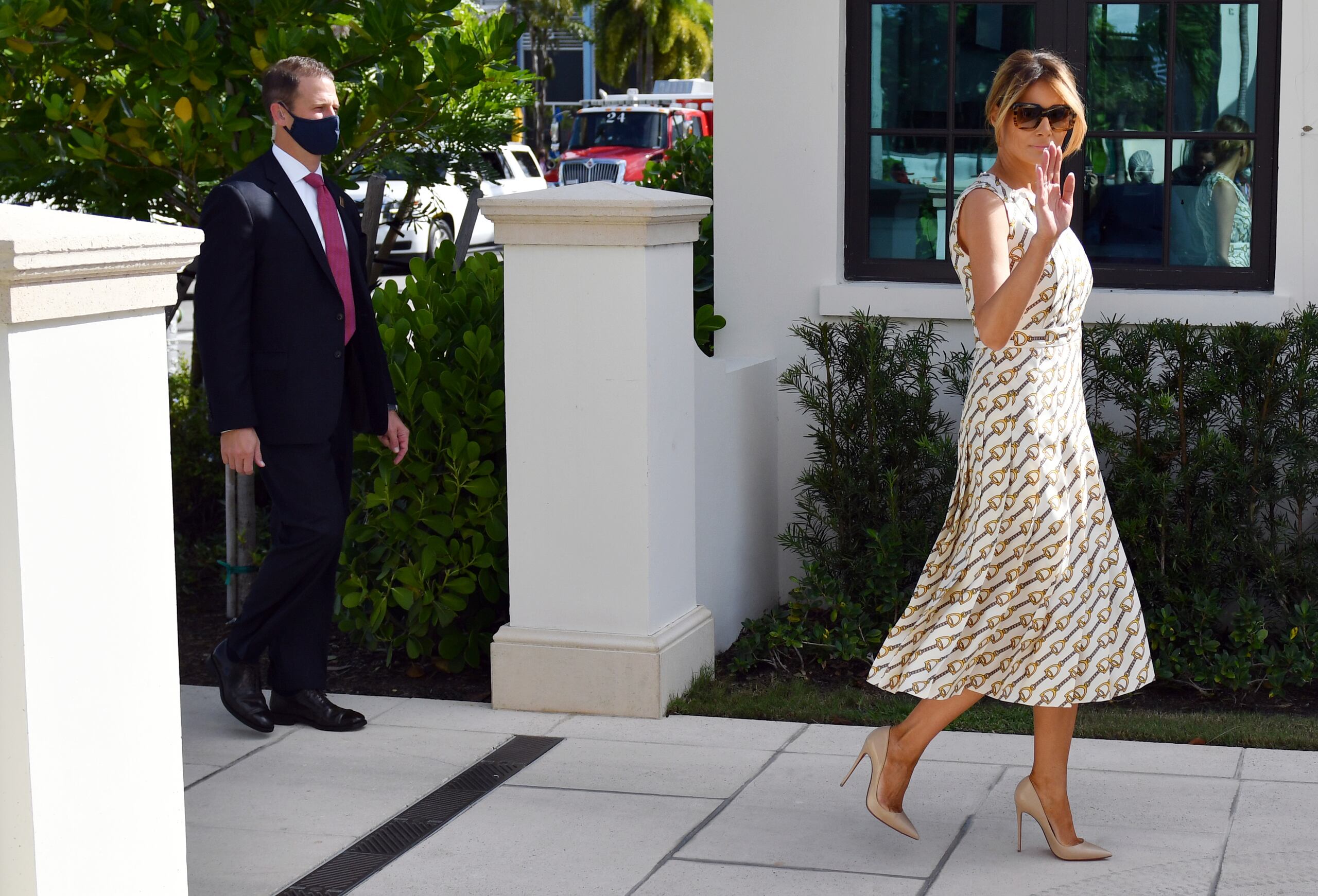 Melania Trump votó este martes en Palm Beach, Florida.