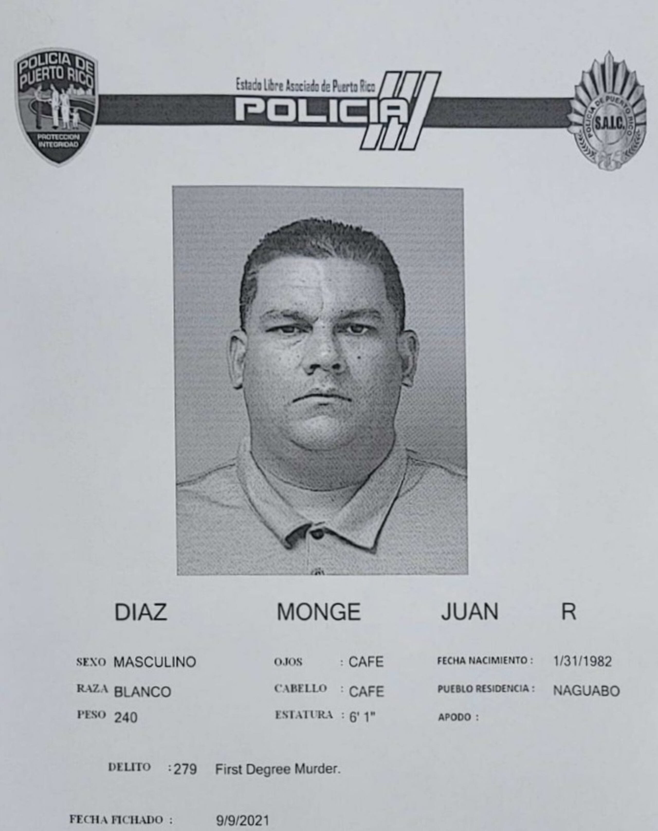 El juez Juan C. Vera, del Tribunal de Humacao, determinó causa para arresto por el delito de asesinato con fianza de $1,000,000.00