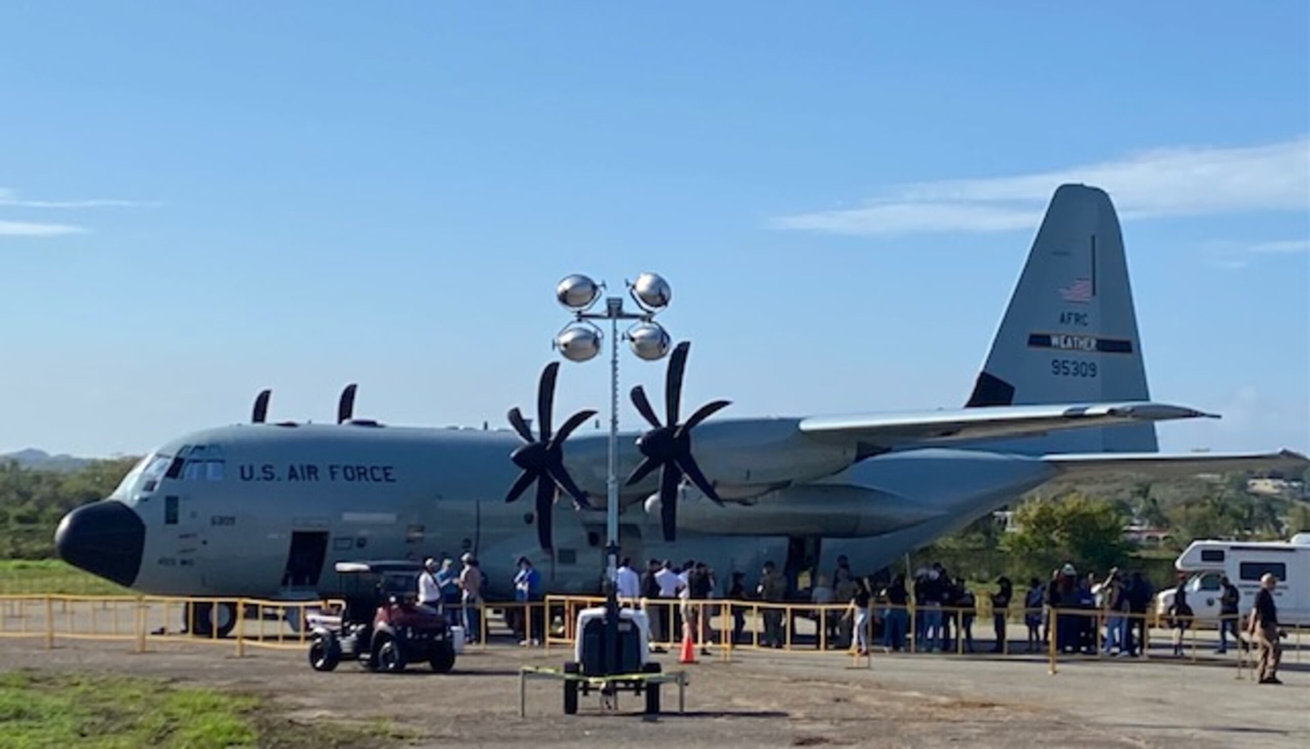 Vista del avión C-130 Hércules de la Reserva de la Fuerza Aérea.