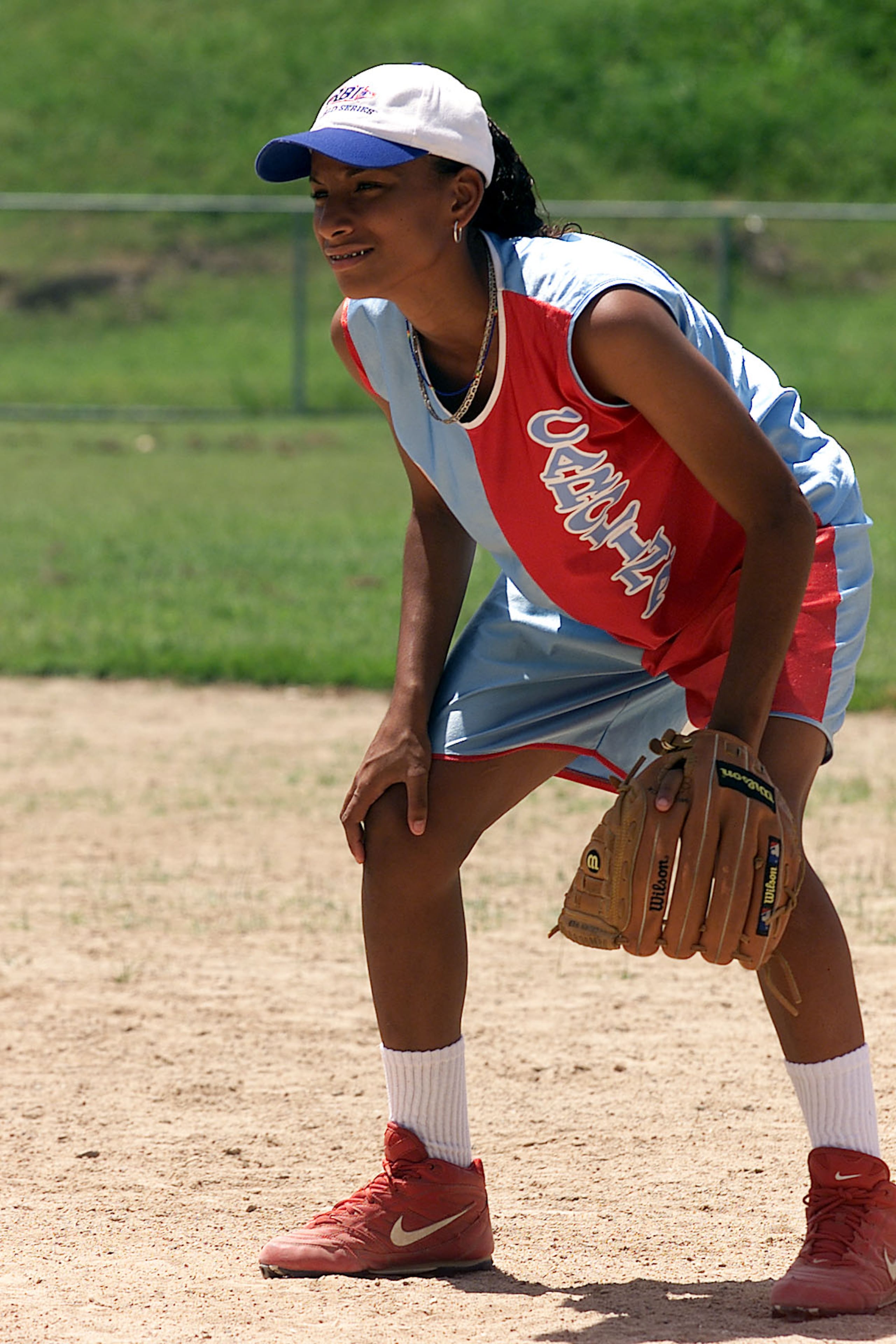 Coralys Ortiz en la serie final del sóftbol femenino del 2001 entre Carolina y Santurce.