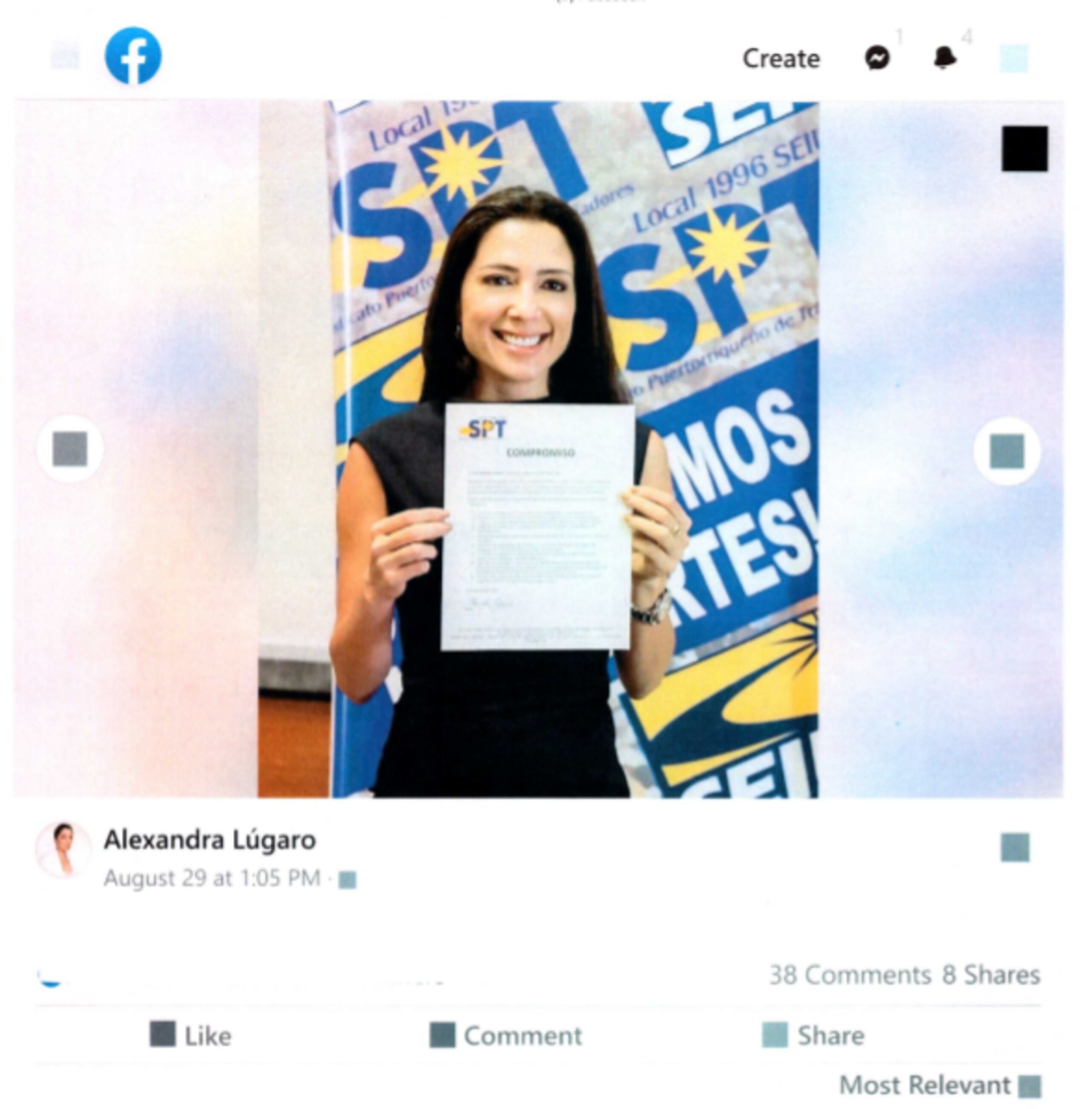 Alexandra Lúgaro sostiene el "compromiso" que alcanzó con la unión Sindicato Puertorriqueño de Trabajadores (SPT).