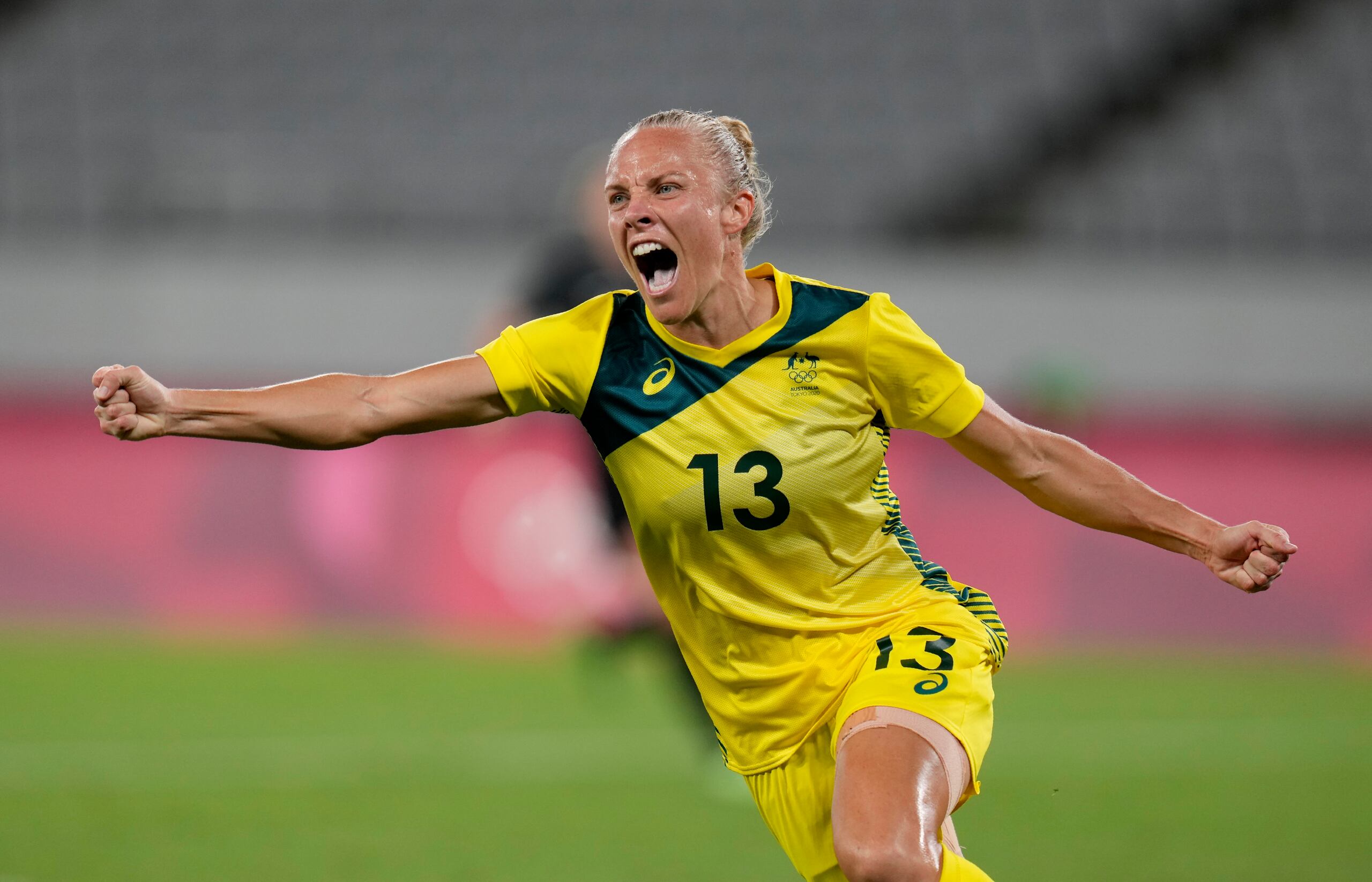 Tameka Yallop, del equipo de fútbol femenino de Australia.