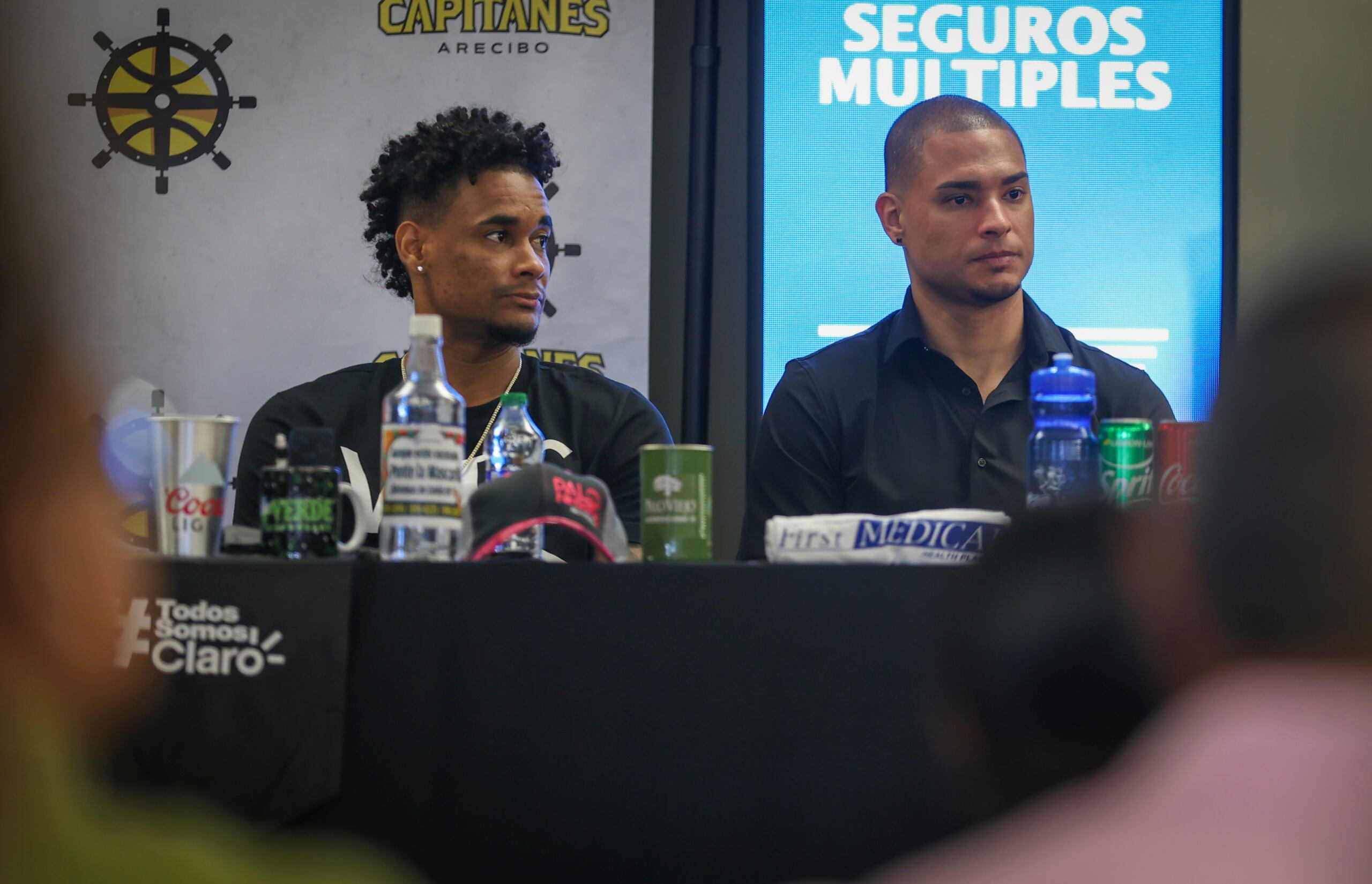 Víctor Liz y Jonathan Rodríguez estuvieron presentes en la conferencia de prensa de los Capitanes.