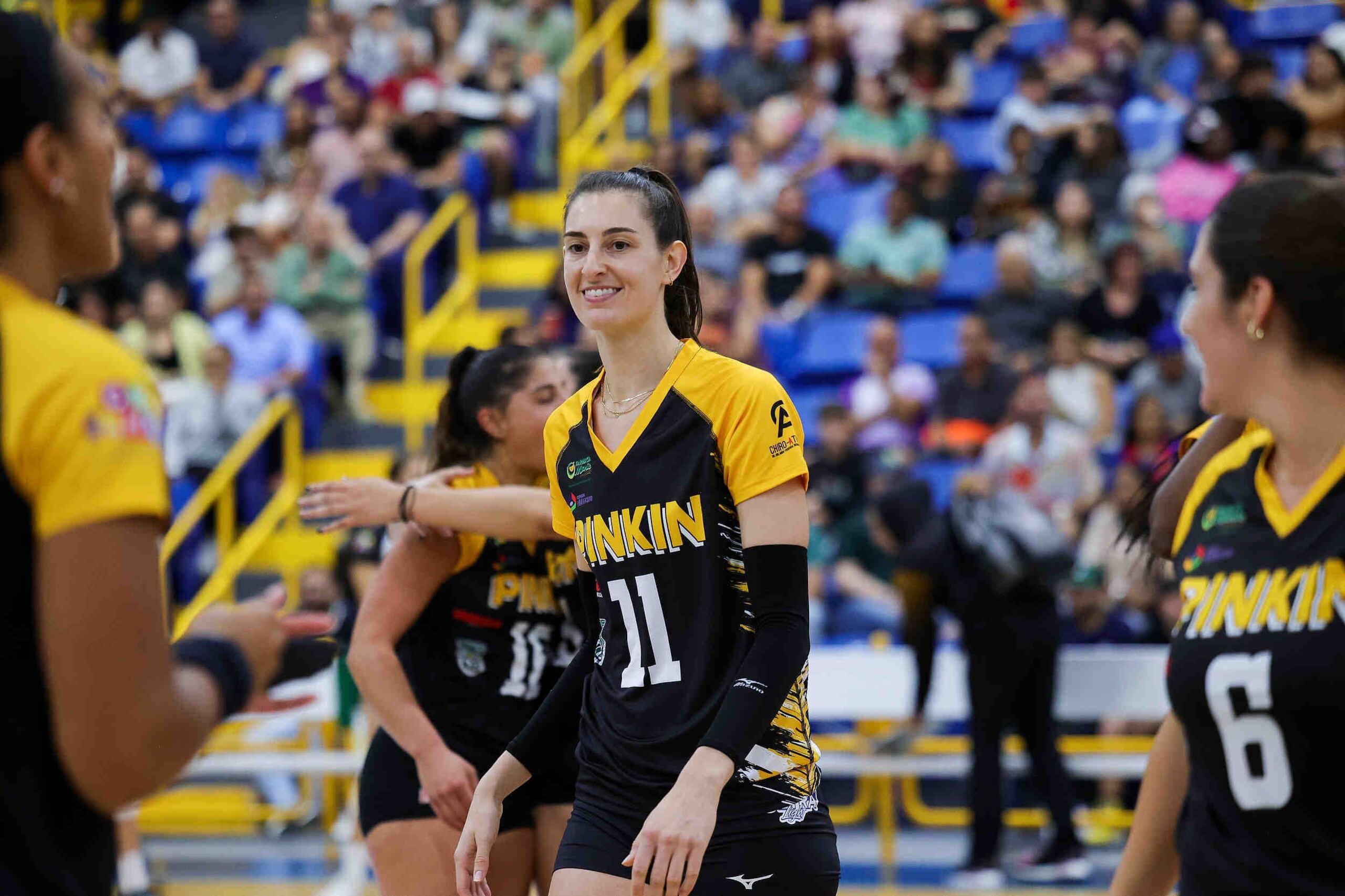 Brittany Abercrombie tuvo sus minutos en cancha durante el segundo partido de la serie semifinal B contra las Changas de Naranjito.