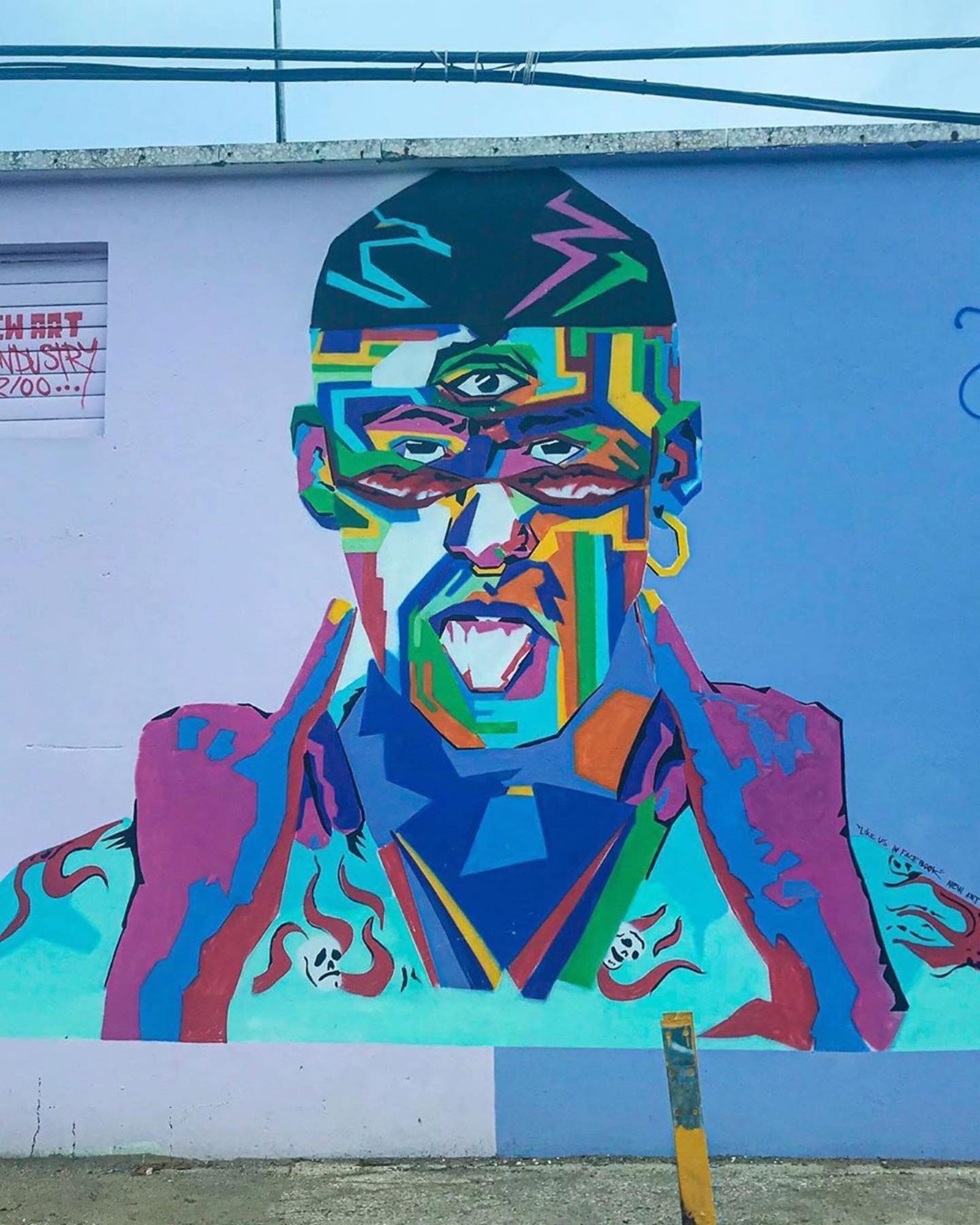 Arte original del mural dedicado a Bad Bunny, realizado por el artista Chacón. Foto: Tiratepr