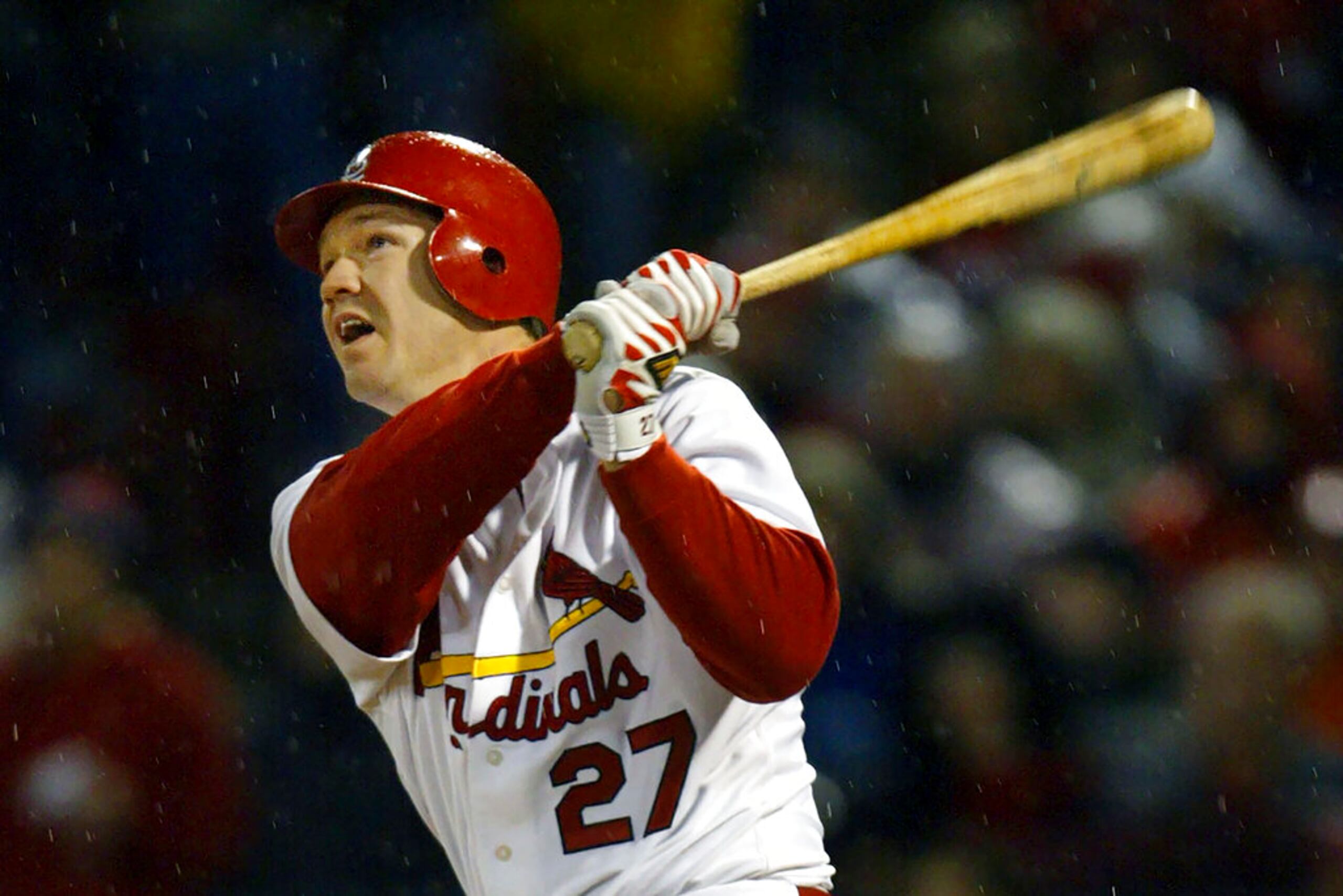 Scott Rolen estaba en su sexto turno ante la Asociación de Cronistas de Béisbol de América.