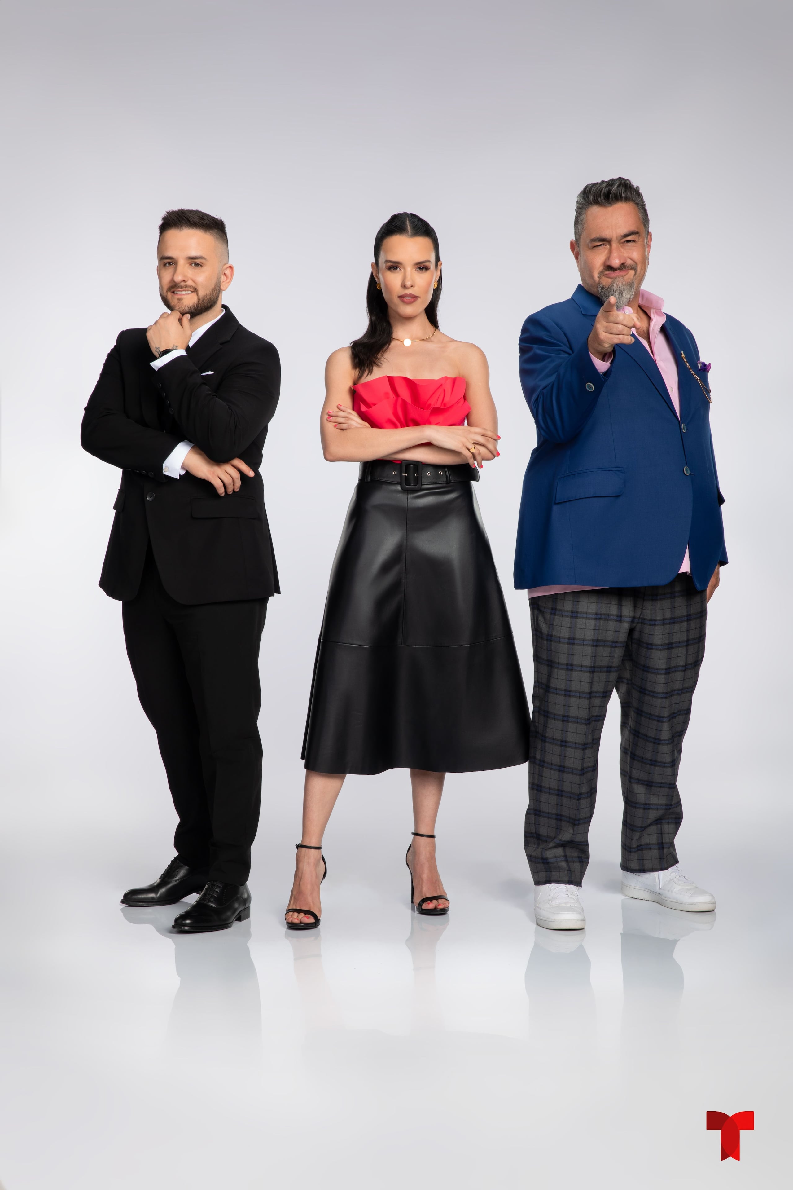 En la foto, los chefs Antonio de Livier, Adria Marina Montaño, y Juan Manuel Barrientos, quienes supervisarán la cocina y juzgarán los esfuerzos de los concursantes en cada episodio de Top Chef VIP.