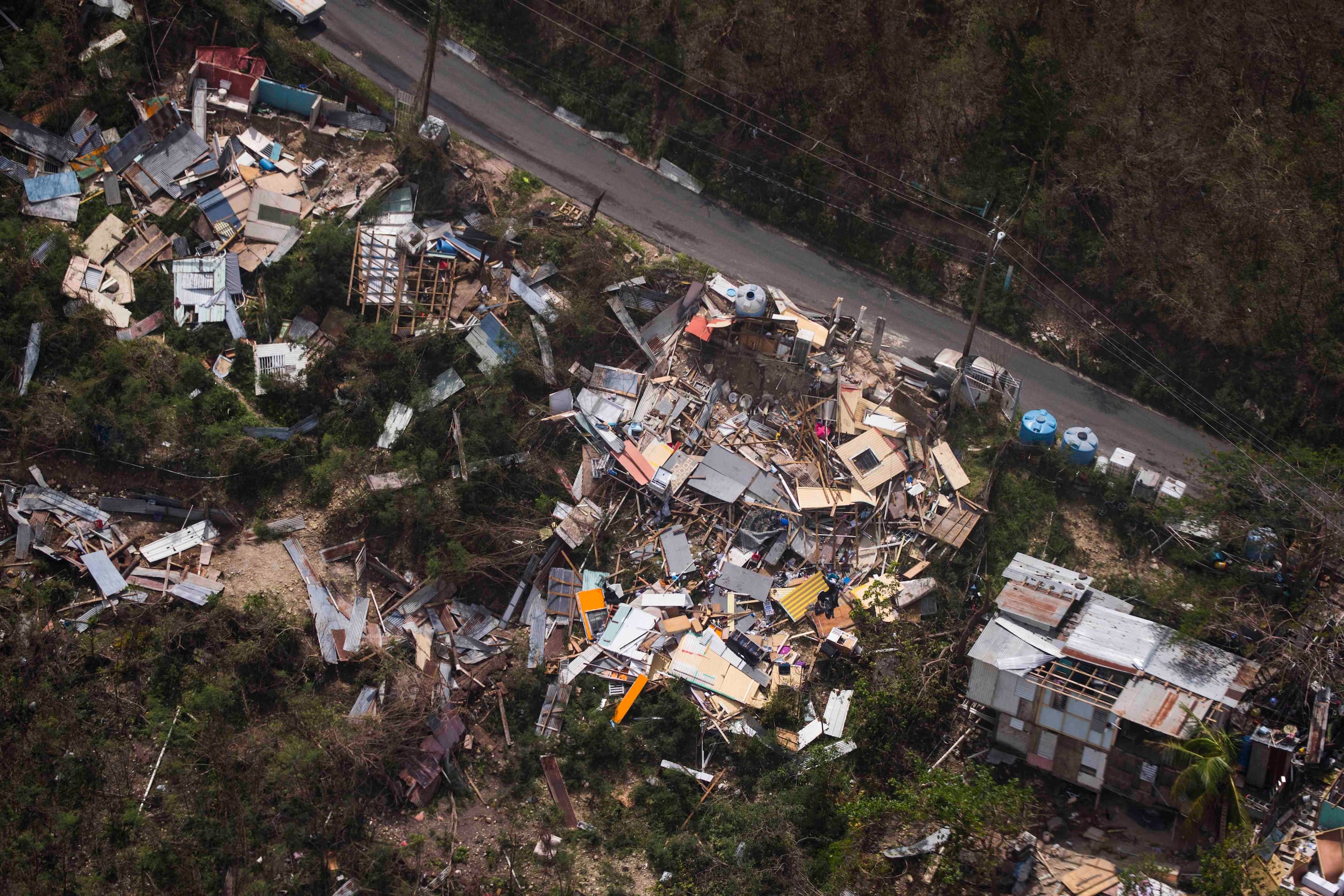 Vista del barrio Punta Diamante en Ponce tras el azote del huracán María. (GFR Media)