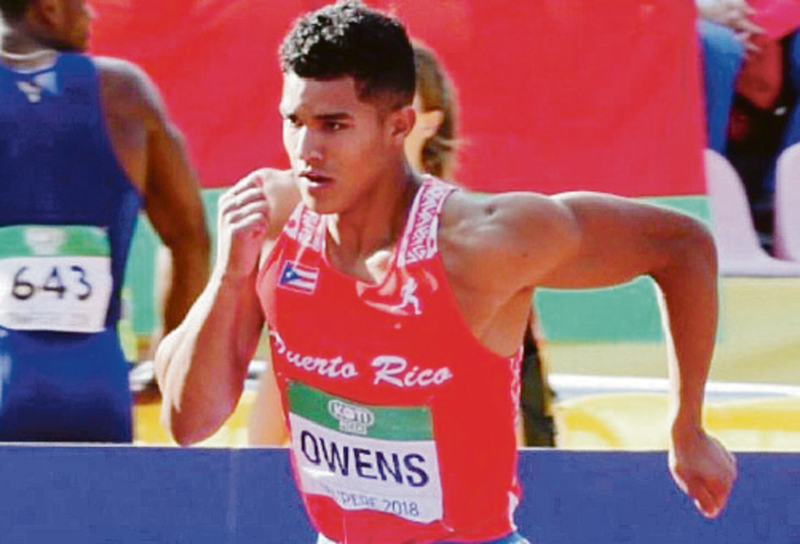 Ayden Owens Delerme, aquí en su primera representación con Puerto Rico en el 2018, es un especialista en las pruebas de carreras.