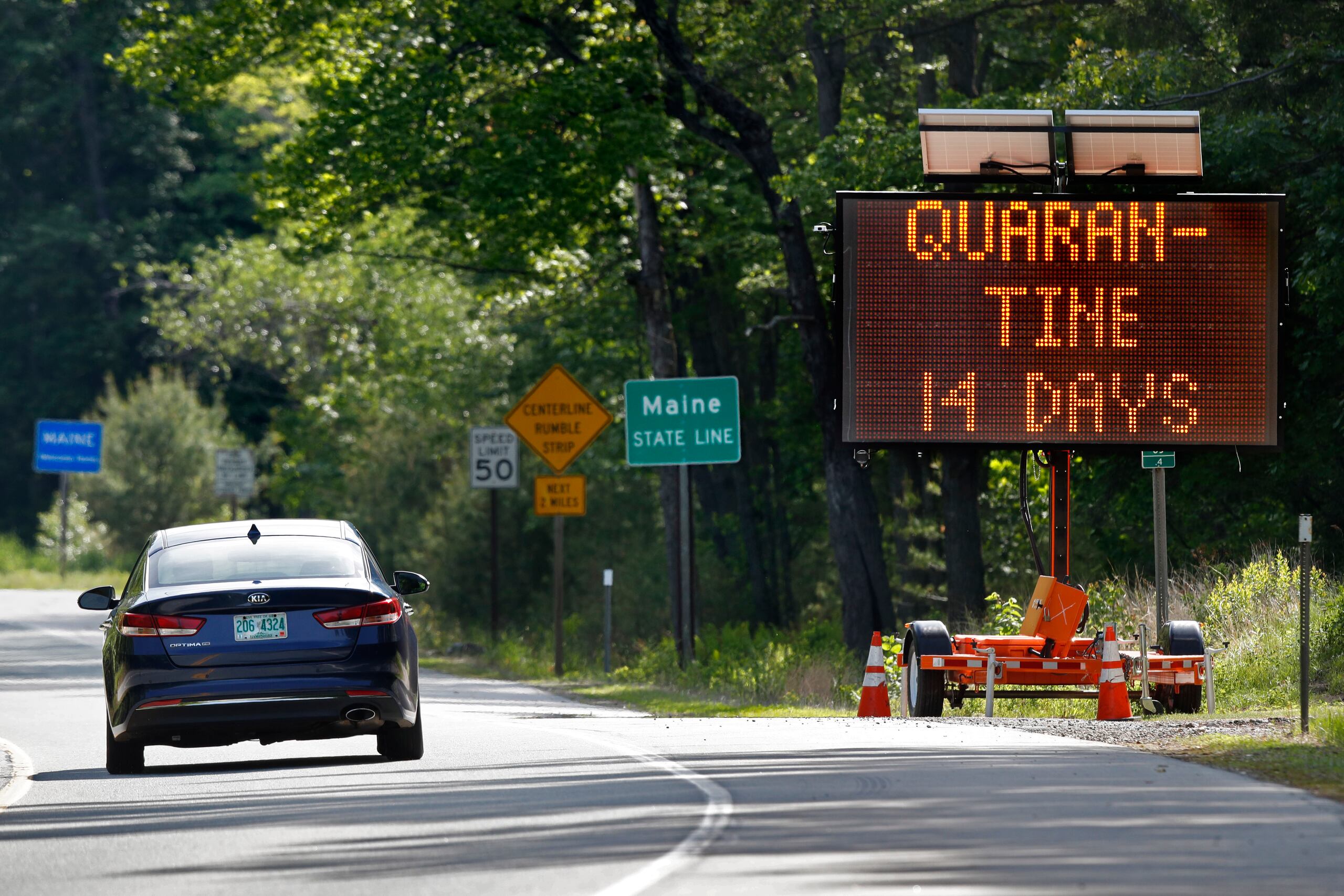 Una imagen de New Hampshire, recordando el periodo de cuarentena de 14 días.