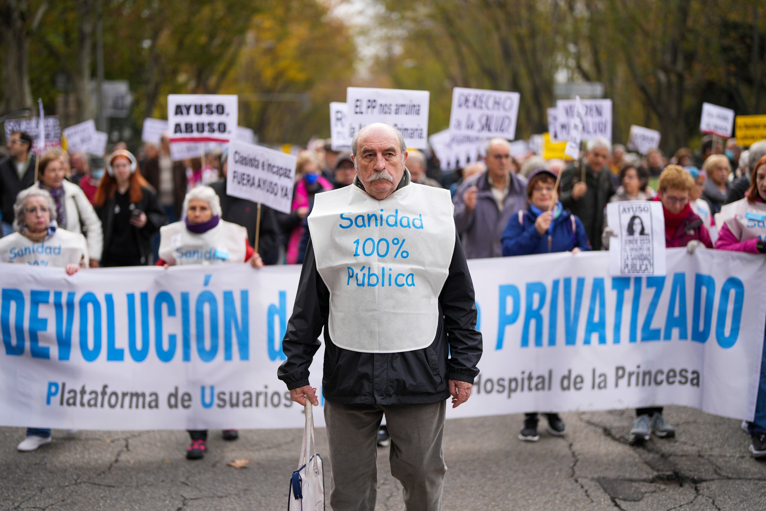 Vista de la manifestación de este sábado a favor de la sanidad pública en la región de Madrid.