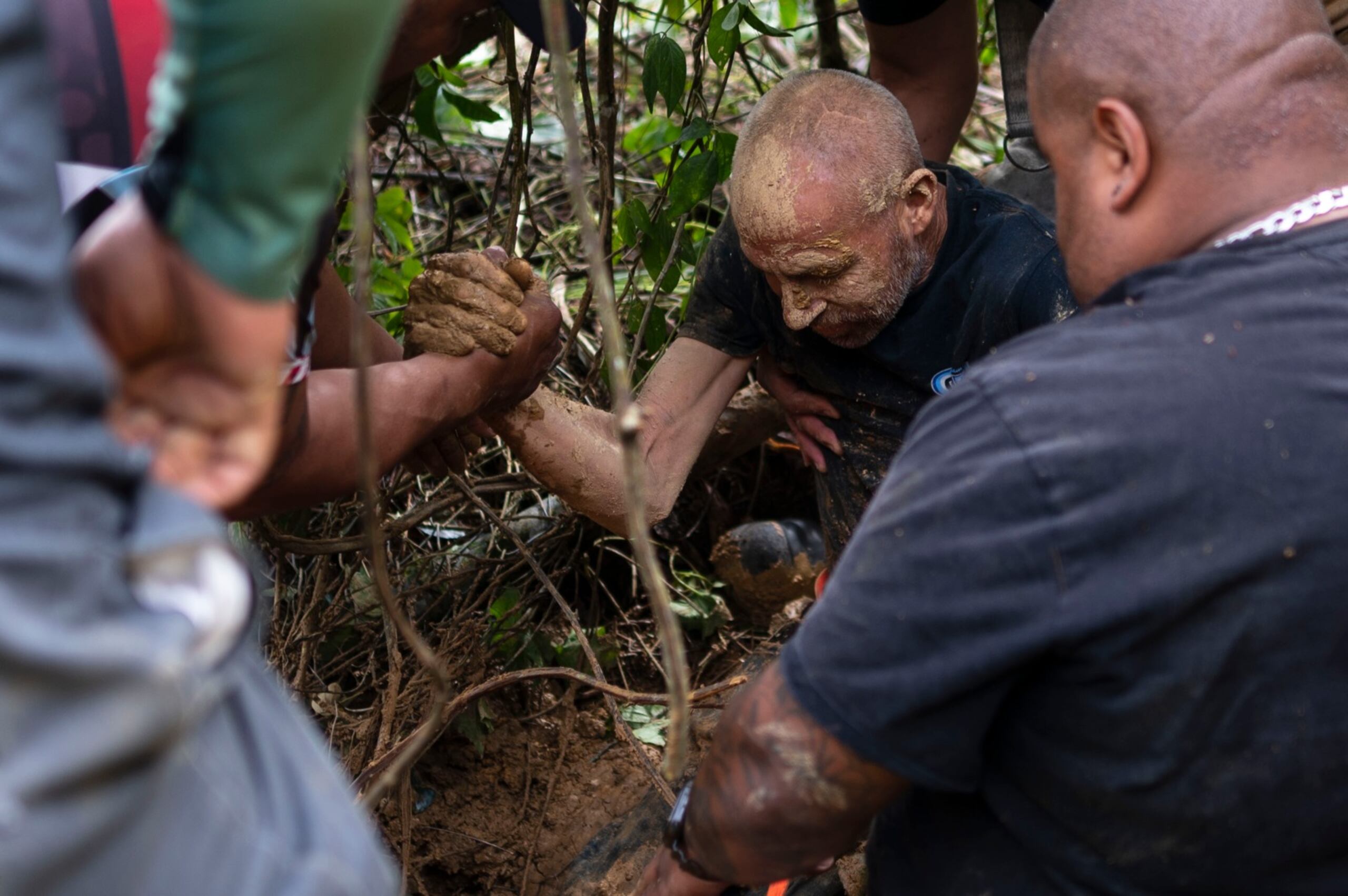 Rescate de José Ricardo Alvarado Berríos, residente del sector Rabanal del barrio Robles, en Aibonito, el 20 de septiembre de 2022.