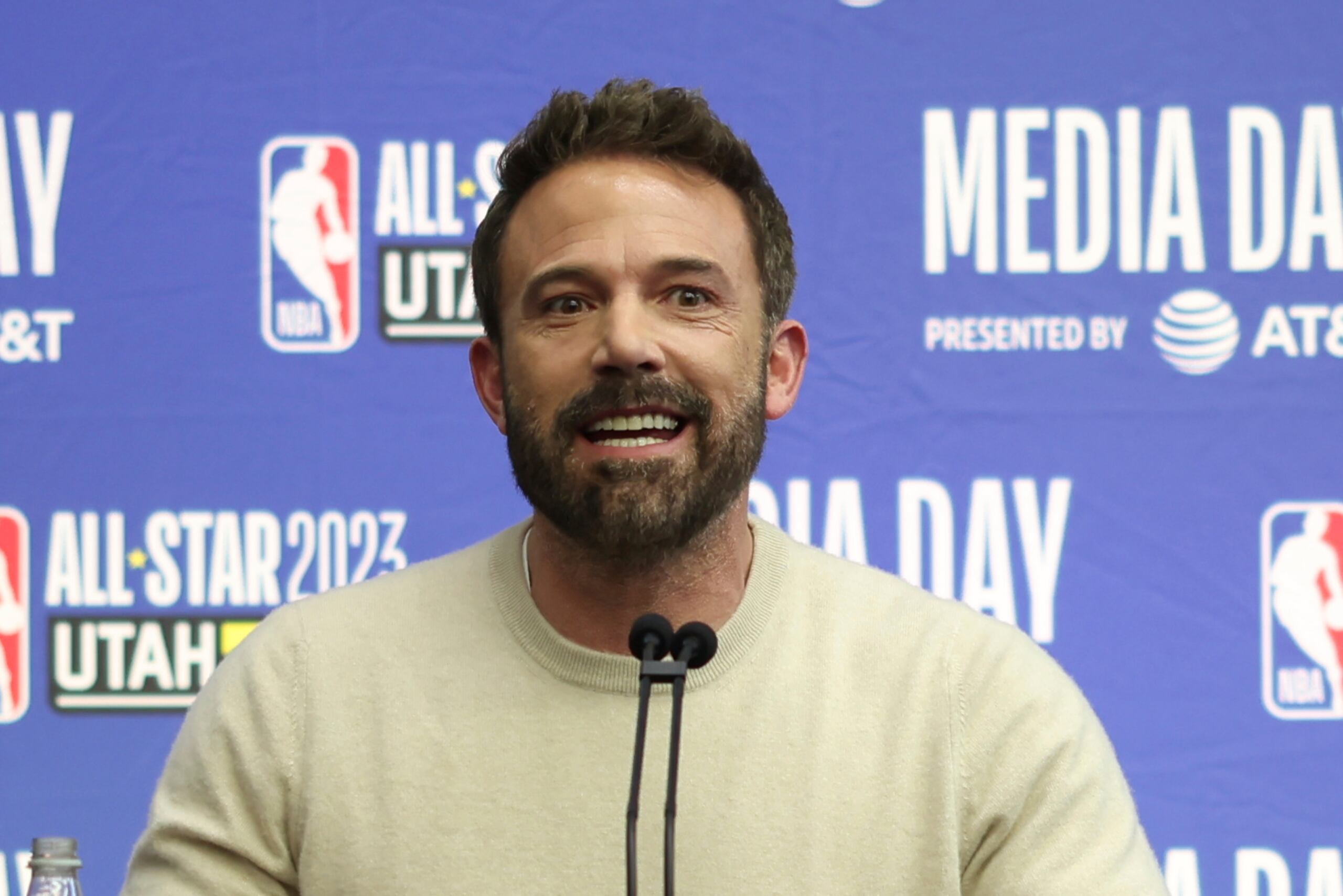 El actor, escritor y director Ben Affleck viajó a Salt Lake City, Utah, para promover su filme 'Air' durante el fin de semana del Juego de Estrellas de la NBA.