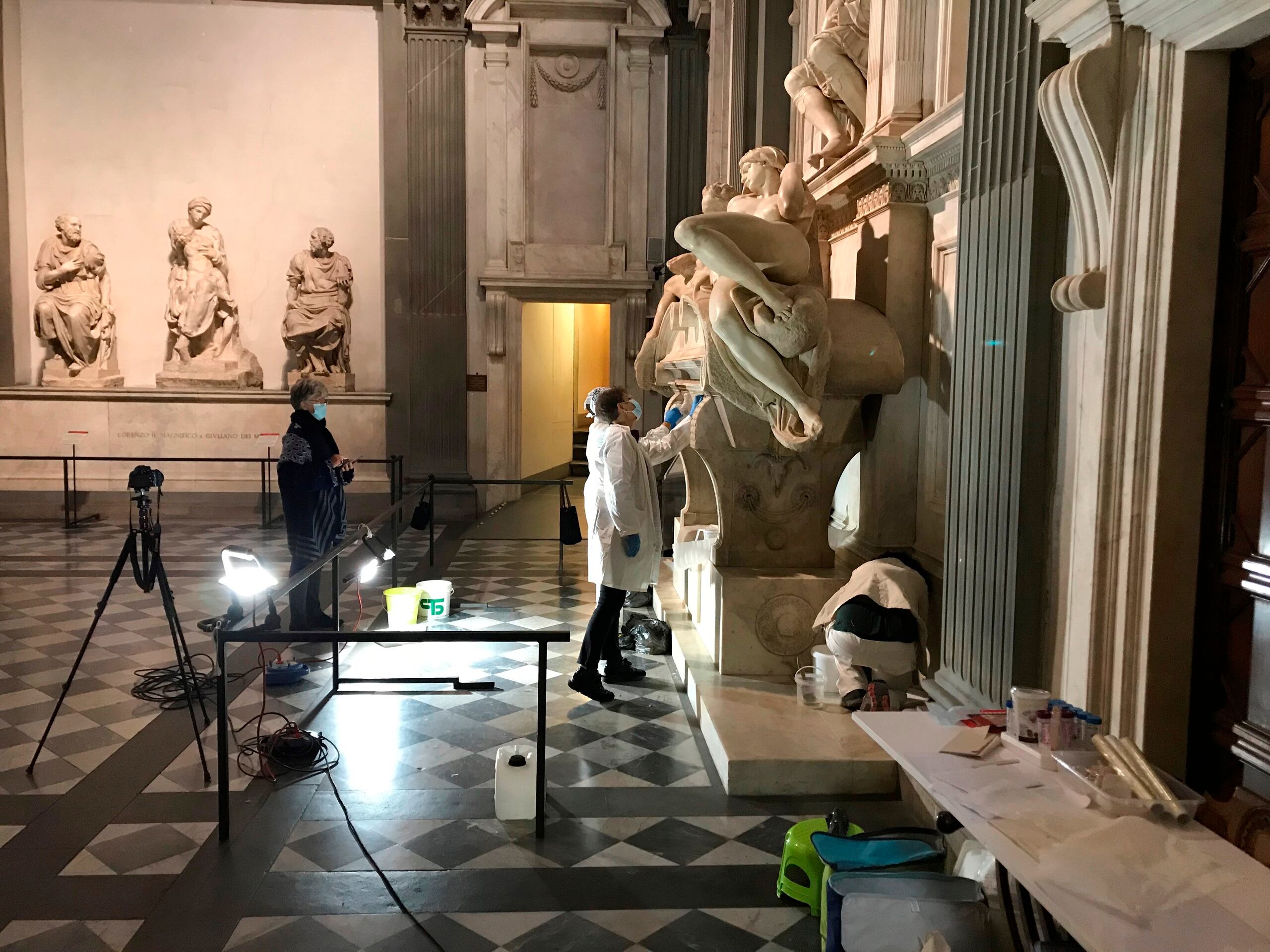 Obra de restauración de la Sacristía Nueva del Museo de las Capillas de los Médicis.