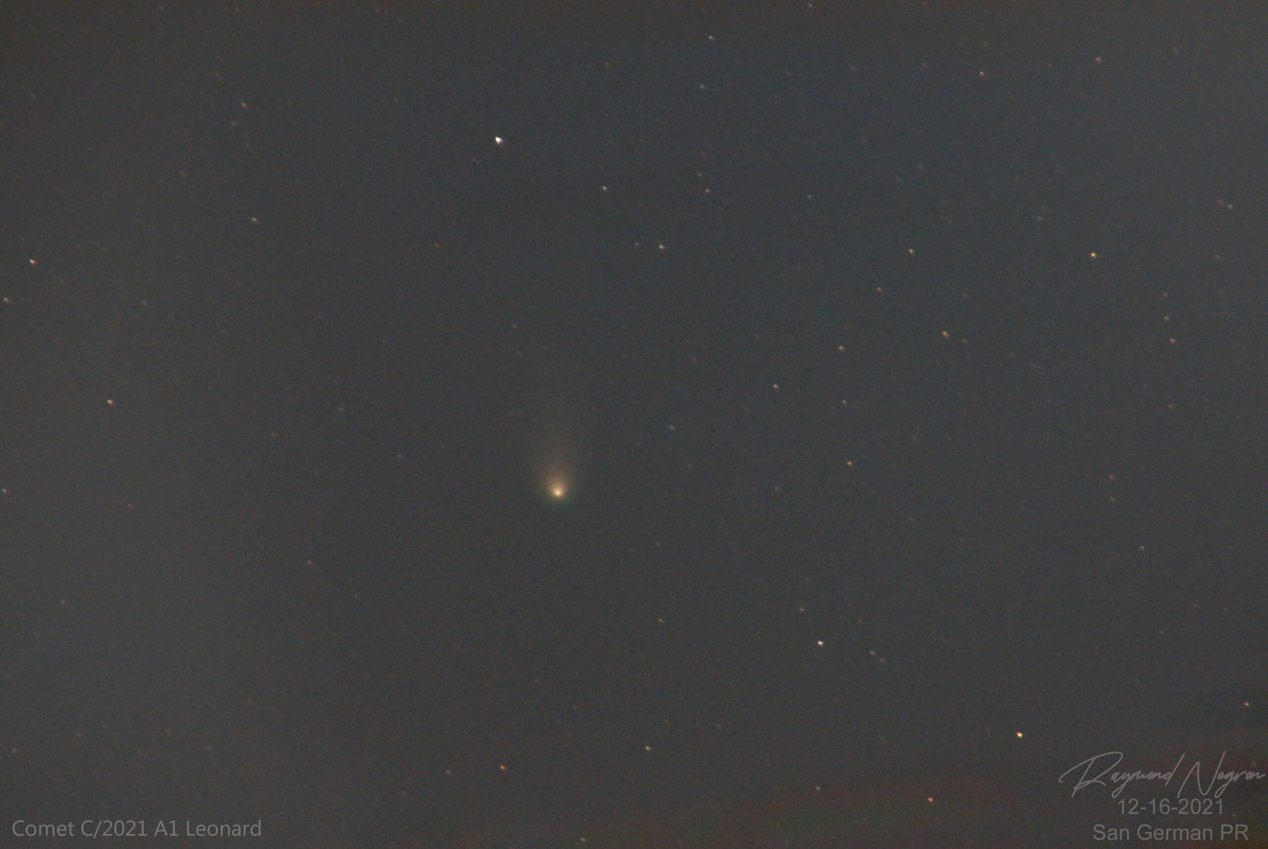 Cometa fotografiado desde San Germán.